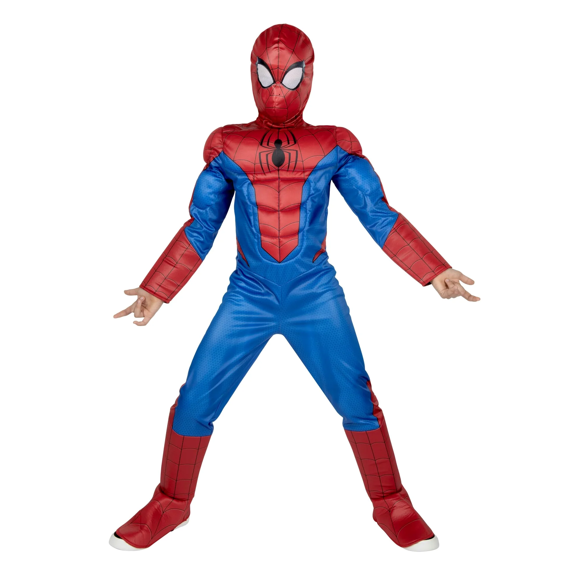 MARVEL Boys Deluxe Iron Spider Man Costume, Kids Spiderman Integrated Suit for Children, Costumes - Officially Licensed Small