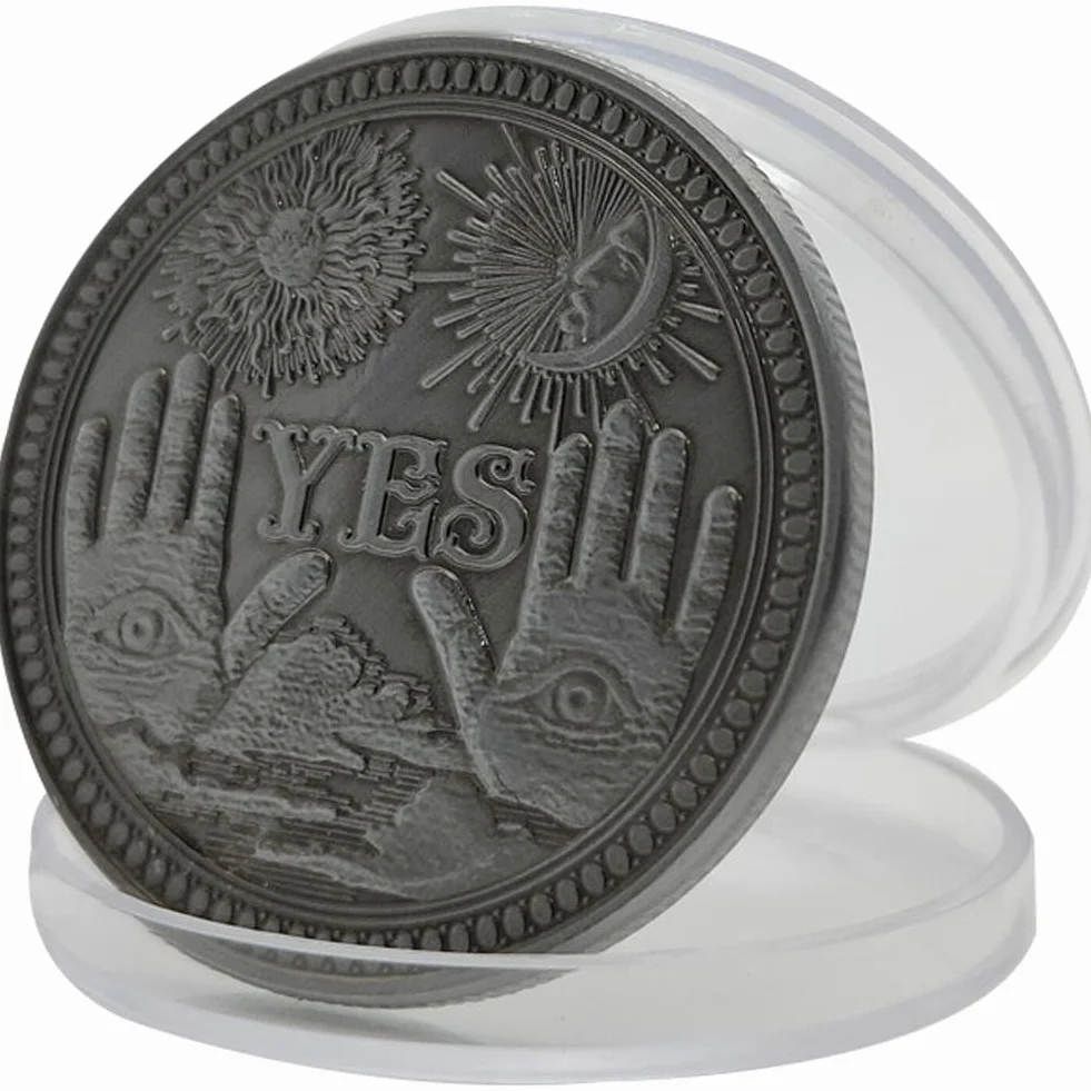Patrón 1pc Sí No Desafío Cráneo De La Moneda, Estereoscópica Cobre Antiguo Recuerdo Colección De Moneda para Toss Game Collector