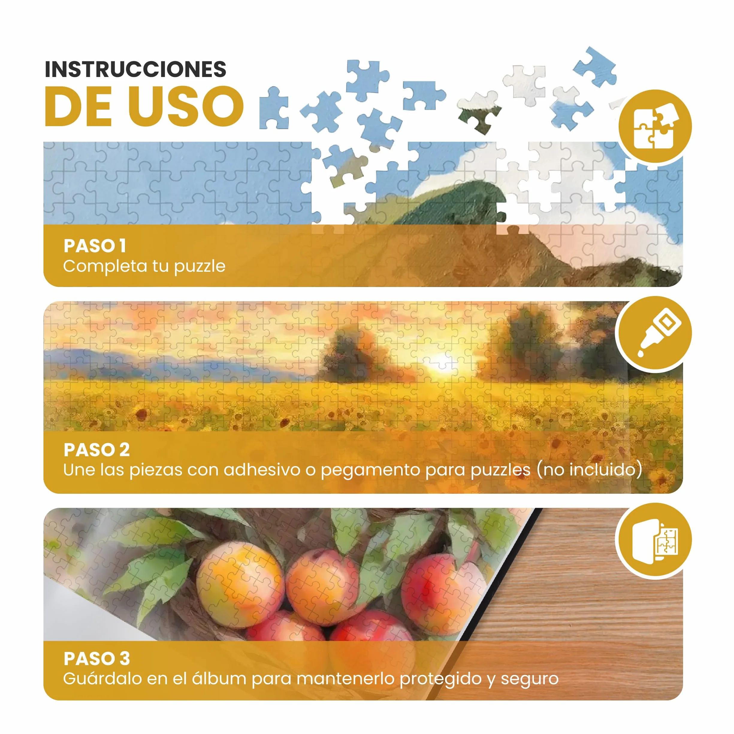 Guarda Puzzle Profesional – Álbum Carpeta Puzzle 1000 Piezas – 20 Fundas De PP para Enmarcar Puzzles – Protección Contra Polvo y Agua – Perfecto para Coleccionistas