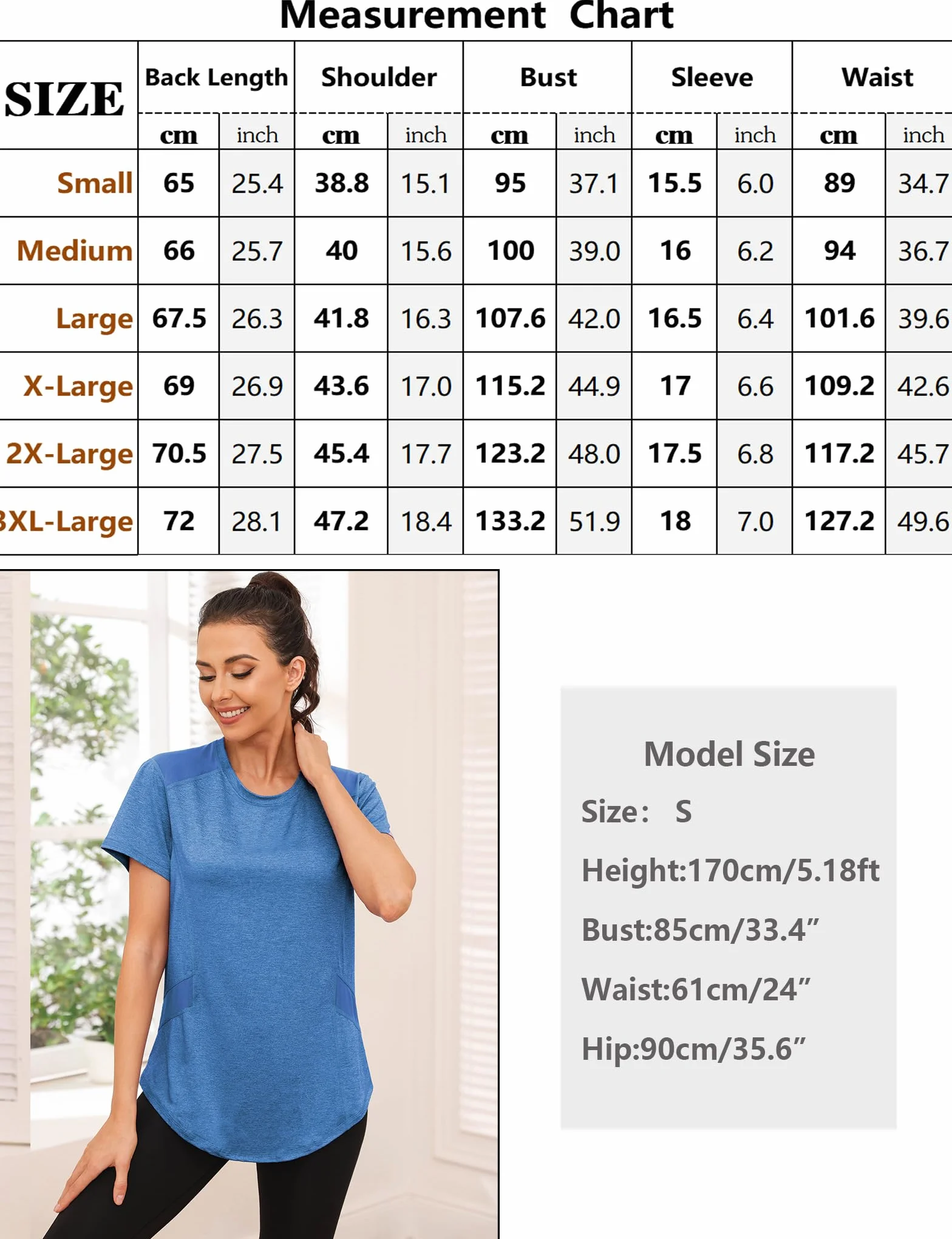 Camisetas Deportivas Mujer Manga Corta Cuello Redondo para Correr Fitness Yoga