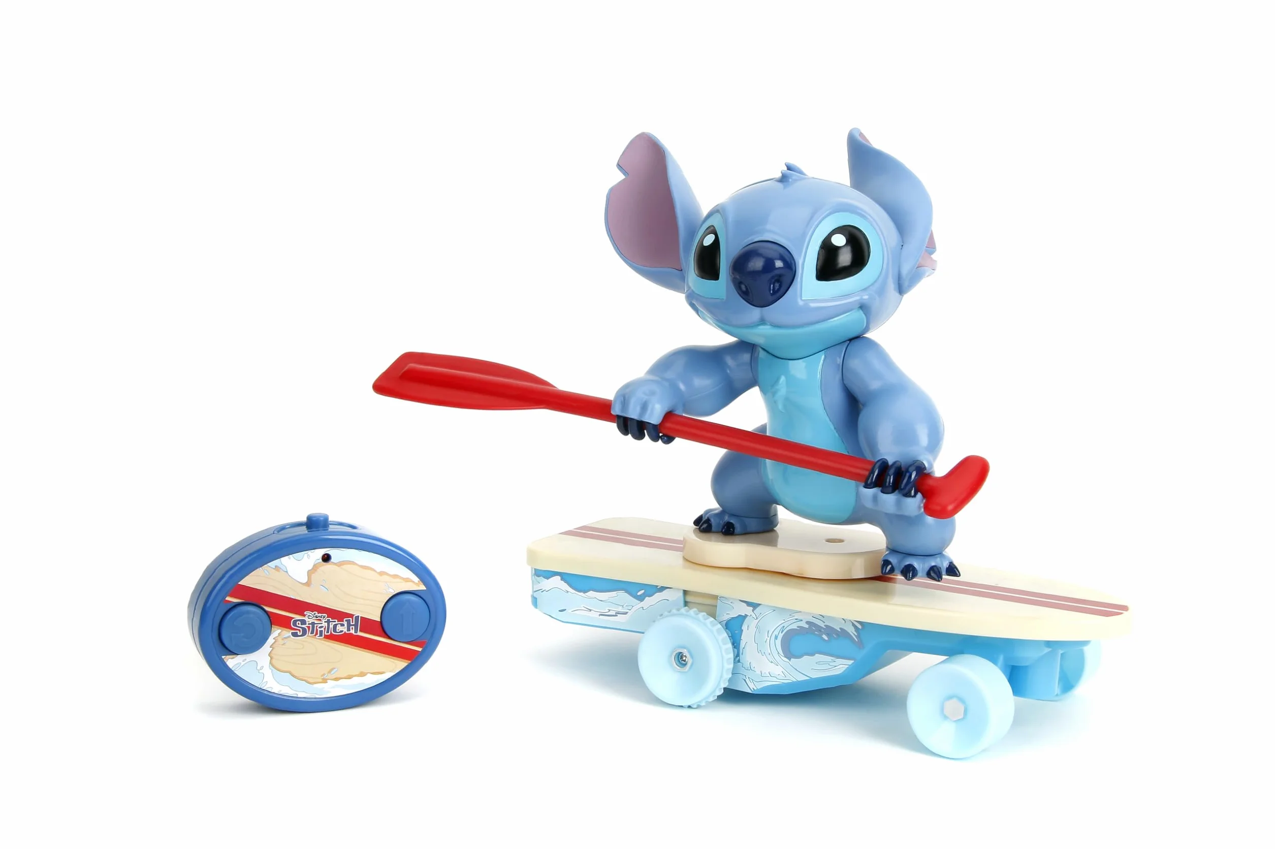 Jada - Disney Stitch Surfer Radiocontrolado - Personaje Gira 360° - Se Levanta Solo - Producto Oficial - A Partir de 3 Años