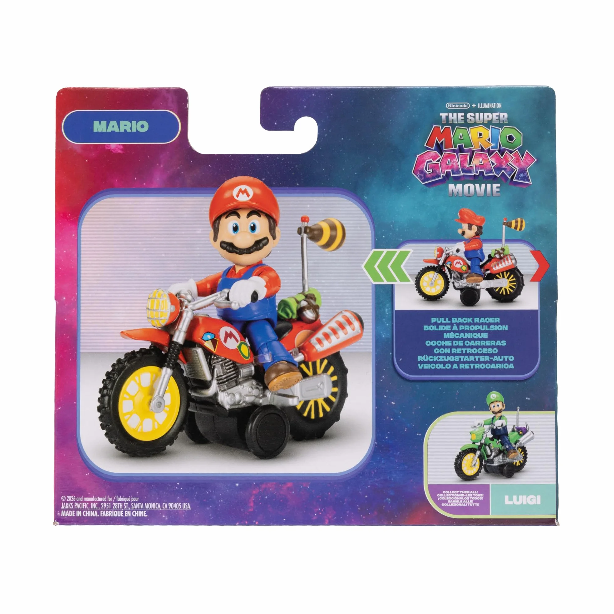 La película Super Mario Galaxy – Figura de 6 cm con Motocicleta de Retroceso – Mario