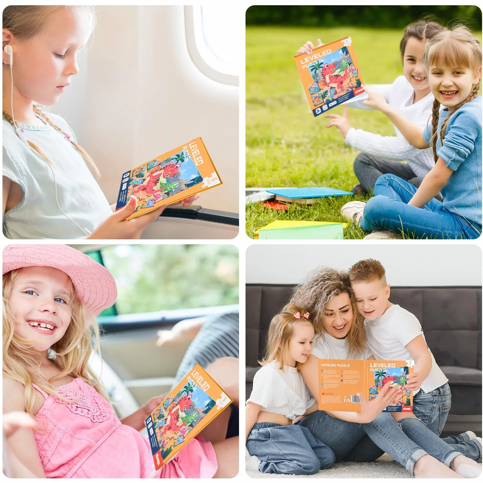 ASTARON Puzzle Magnético para Niños, Rompecabezas de Dinosaurios 25-30-42 Piezas, Juguetes de Viaje Educativos