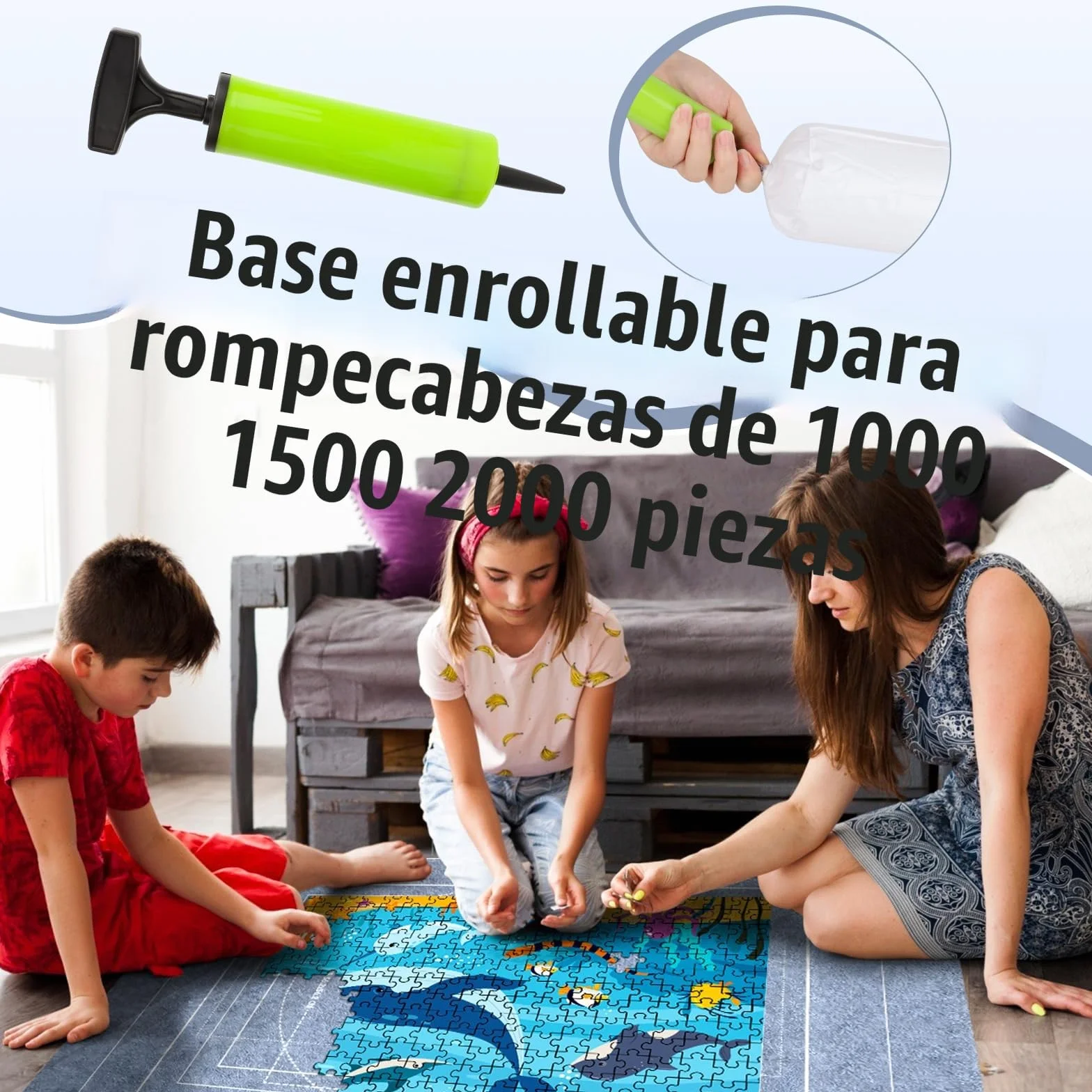 VFANDV Tapete Puzzle, Fieltro Tapete Puzzle para 1000 1500 2000 3000 Piezas Puzzle Mat Roll Jigsaw Puzzle Pad, Estera de Rompecabezas Portátil con 4 Puzzles Clasificadores (Gris)
