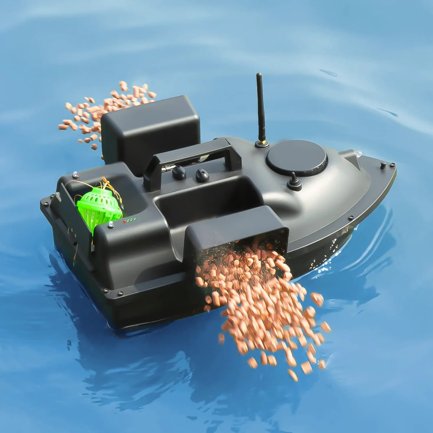 500M GPS Fishing Bait Boat with 3 Catapult Type Bait Hoppers Carp Fishing Bait Boat Carp Hook Post Boat,Fish Finder with Sonar Sensor,Handbag