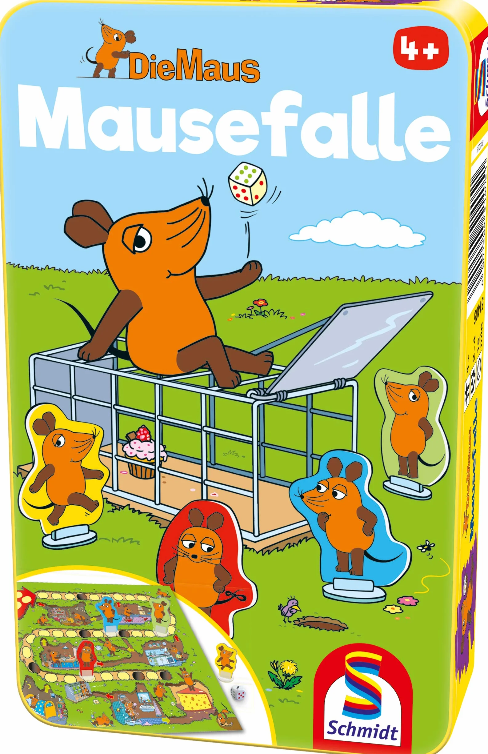 Schmidt Spiele 51405 Ratón, ratonera en Lata de Metal, Juego de Viaje