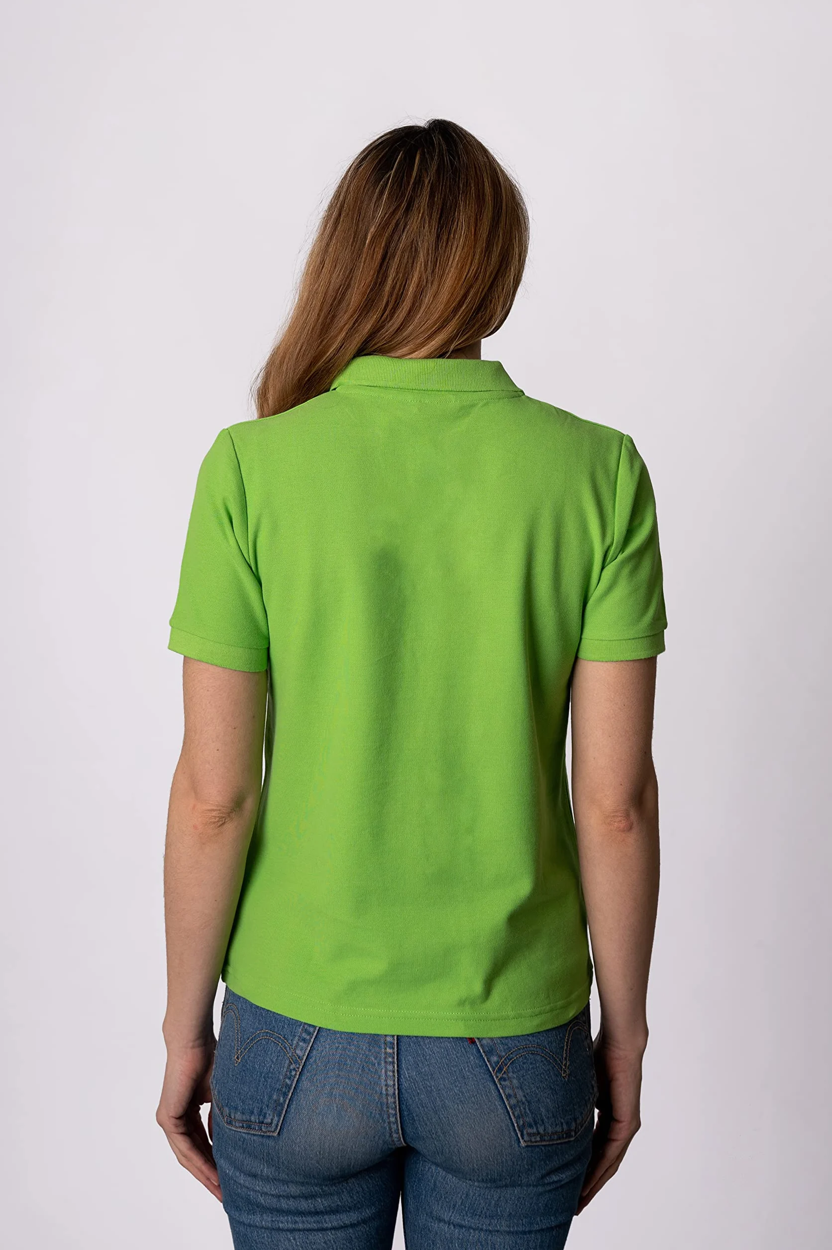 Polo Shirt Mujer Básica Manga Corta Piqué Algodón Transpirable Golf Top