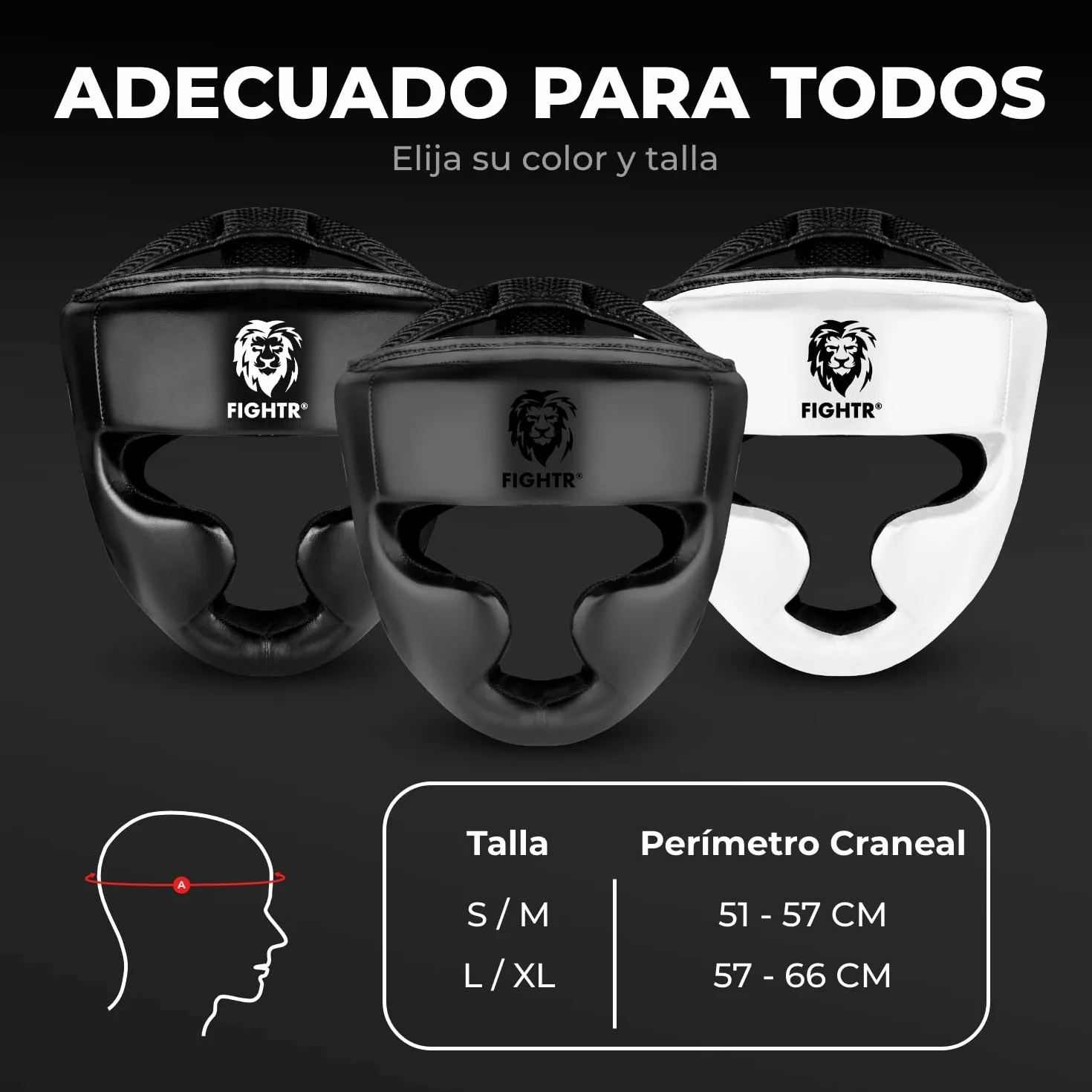 FIGHTR® Casco de Boxeo para Sparring Ajustable para Boxeo MMA Muay Thai Kickboxing