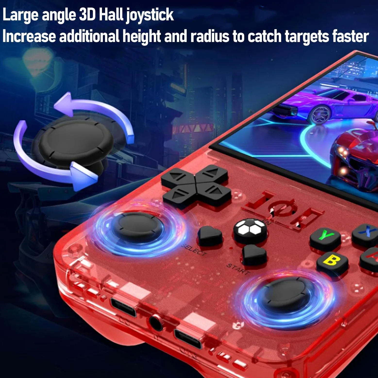 Generic Consola de Juegos Retro Portátil Rendimiento Potente con Batería de 4000 MAh Rojo para Viajeros Consola de Videojuegos Portátil Pantalla de 4 Pulgadas 720x720 (128G)