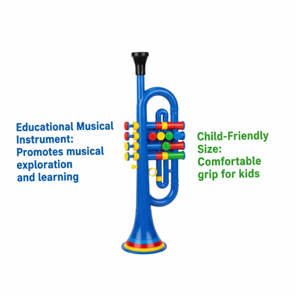 Trompeta de Juguete con 4 Teclas, Trompeta de plástico, Instrumentos Musicales educativos para niñas, niños, Principiantes