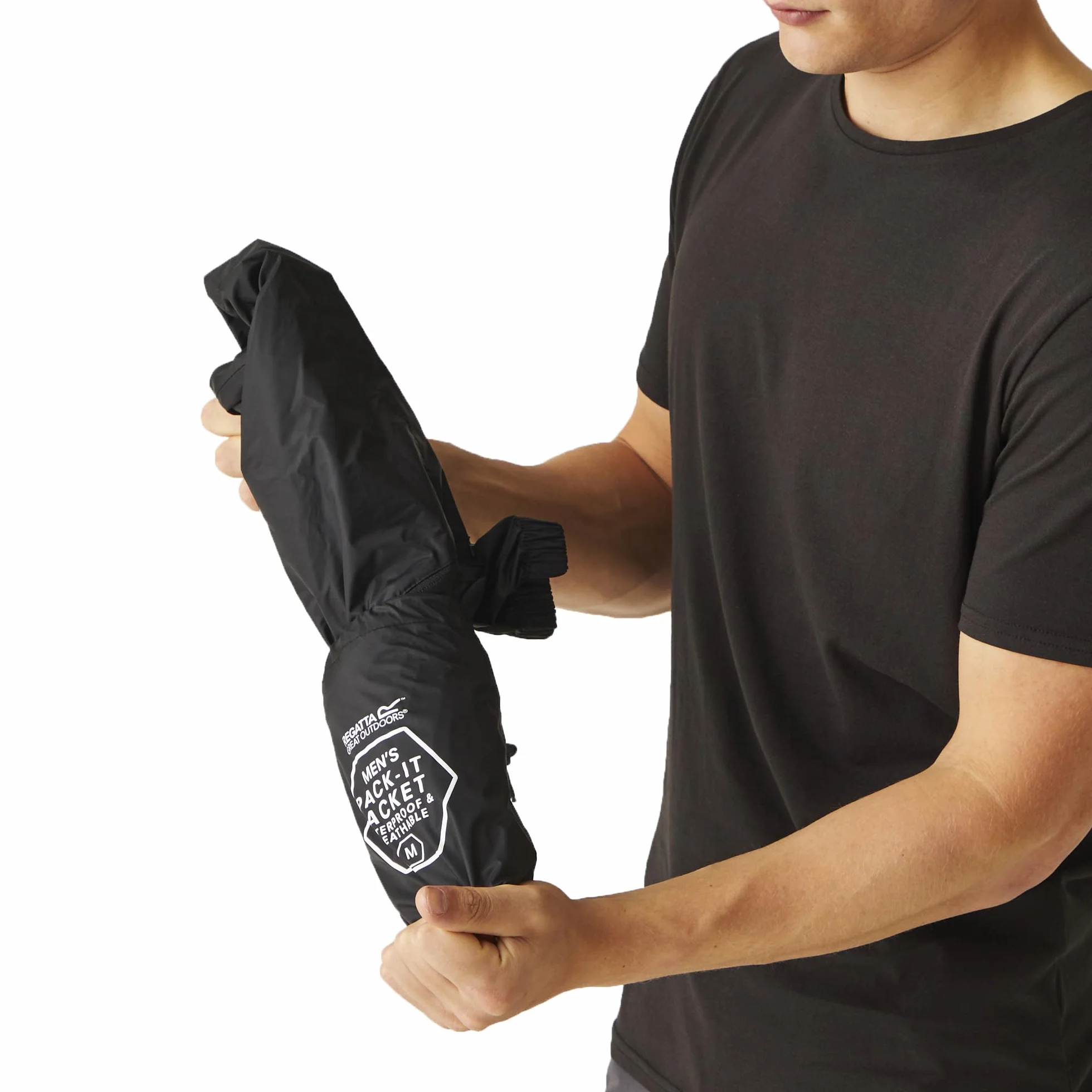 Regatta Hombre Chaqueta Impermeable Pack It Black