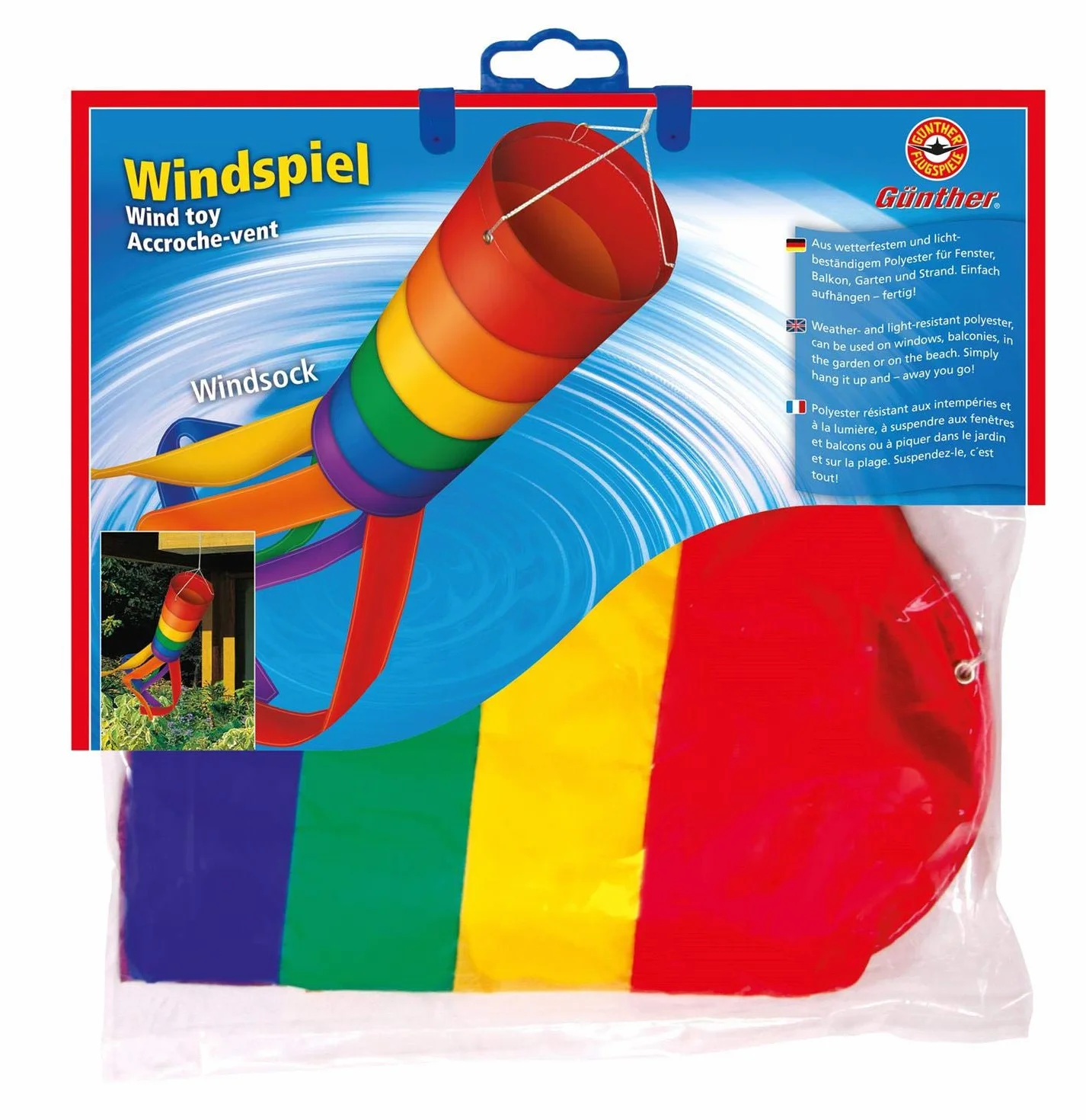Günther 1310 - Cometa cilíndrica de Nailon, 100 x 12 cm [Importado de Alemania]