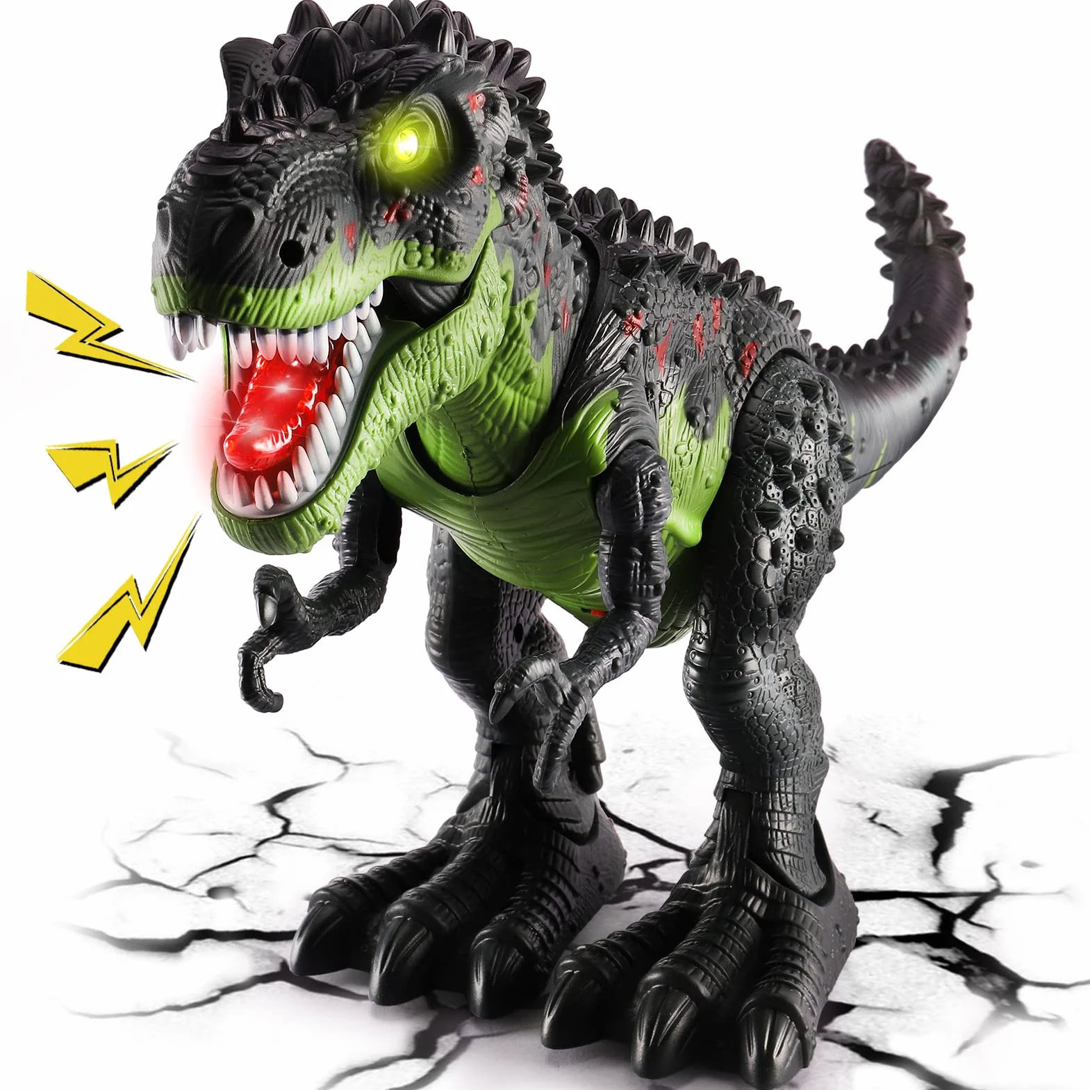 TOEY PLAY Dinosaurio Juguete Grande, Realistas Tiranosaurio Rex, Eléctrico Dinosaurios Juguetes con Sonido, Camina, Plástico Dino Figuras Regalos para Niños Niñas 3 Años (47 cm)