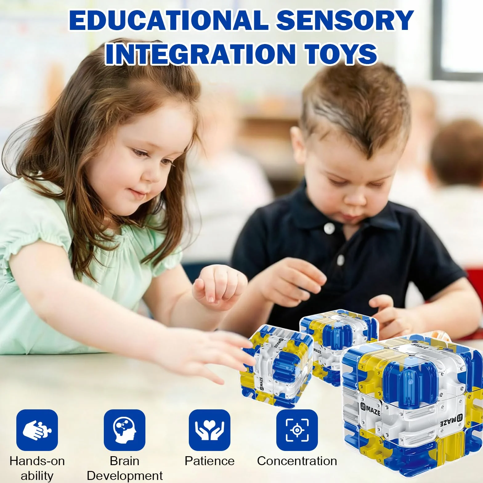 Cubo Laberinto 3D Grande con Bola - Juguete Educativo para Aliviar el Estrés, Entrena la Lógica y Concentración, Mejora la Percepción Espacial, Juego de Ingenio y Pensamiento
