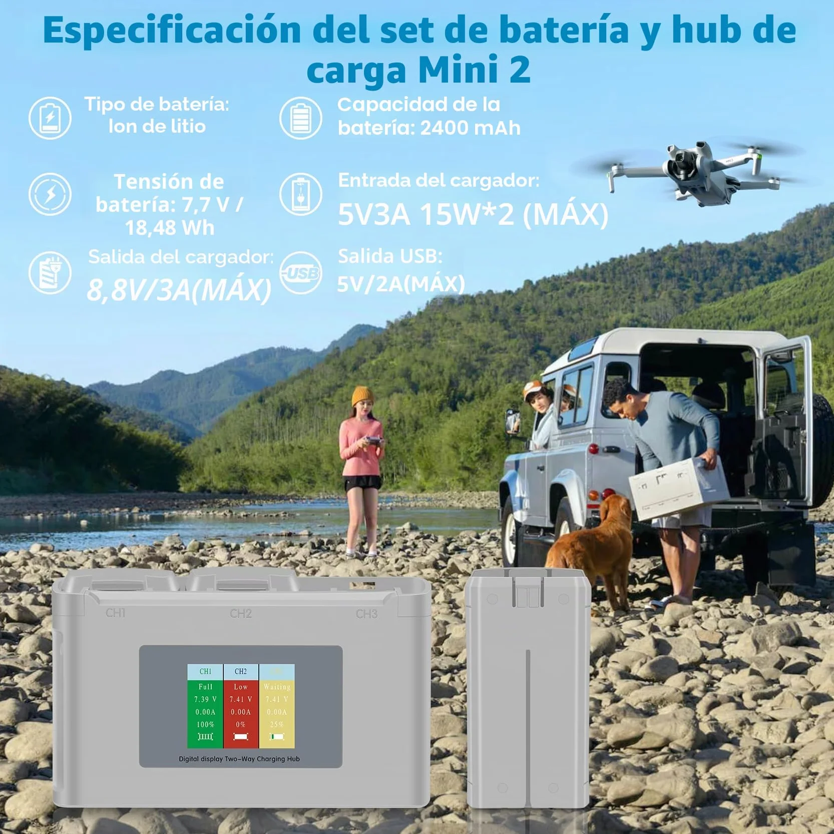 Fantayso Smart Flight Mini 4K/Mini 2 Batería 1 Pack 2400mAh Capacidad 31 Minutos Tiempo de Vuelo Máximo Compatible con DJI Mini 4K Mini 2 SE, Mini 2, Mini SE