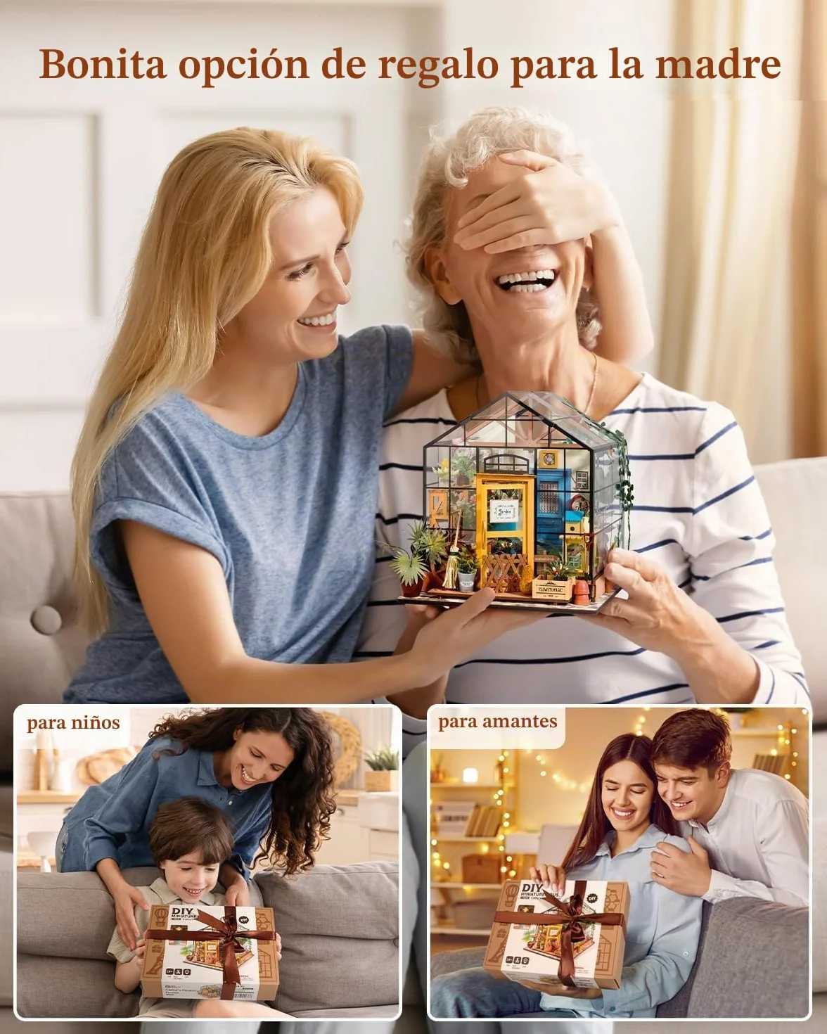 ROWOOD Casa De Muñecas En Miniatura Invernadero con Luz | DIY Miniature House Maquetas para Montar Manualidades De Madera | Regalos De para Adultos, Mujeres, Niñas (Cathy's Flower House)