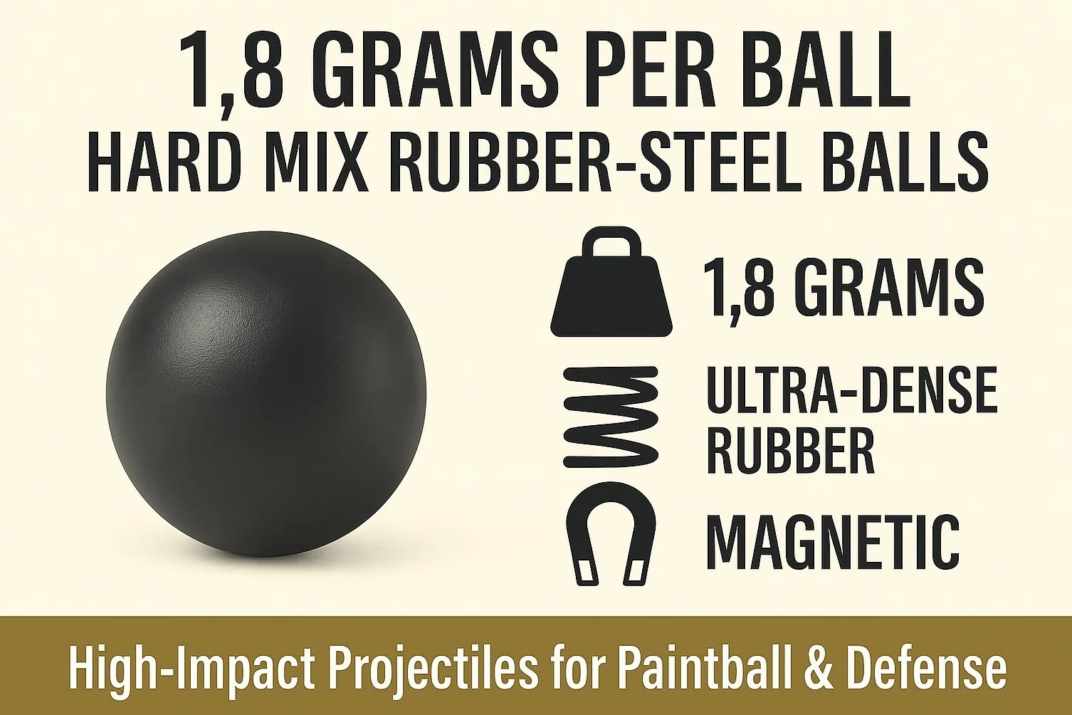 Glock 17 Gen 5 T4E M2 .43 Caliber Paintballs Rubber Steel Balls 100 Pack
