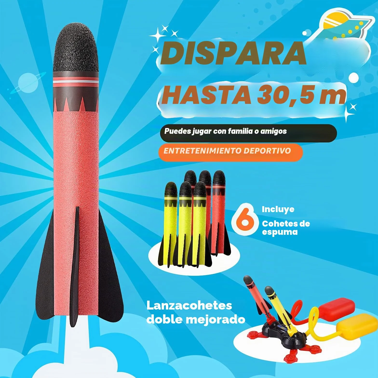 Anginne Cohete Juguete al Aire Libre para Niños