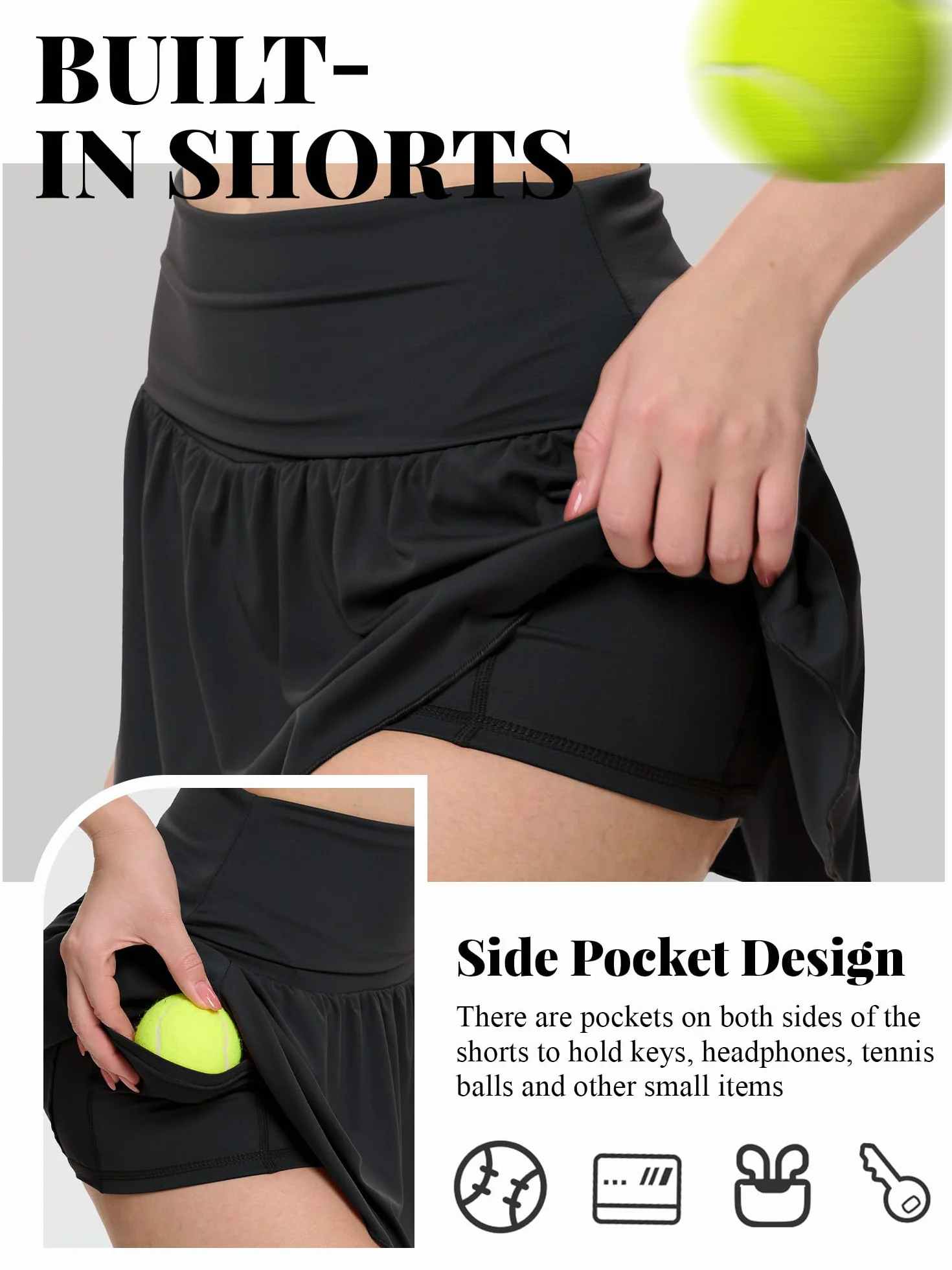 Minifaldas para Mujer Cintura Elástica Y2K Falda Corta de Tenis con Pantalones Ropa de Calle