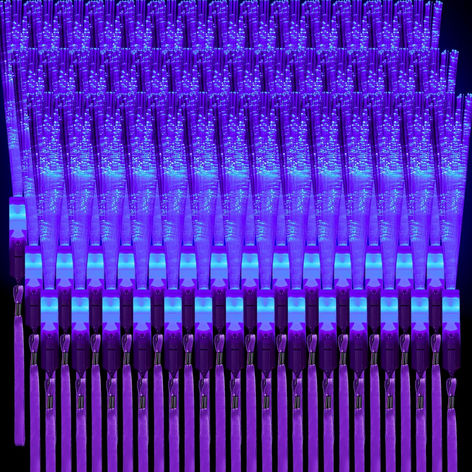 Lewtemi 300 varitas de fibra óptica a granel que brillan en la oscuridad, suministros de fiesta, varitas intermitentes LED coloridas para recuerdos de fiesta de boda (morado)