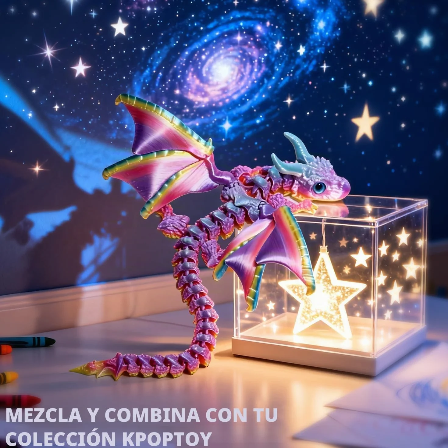 Dragón Articulado con Alas Impreso en 3D – Fidget spinner Flamewing, juguete de Cómo entrenar tu dragón, Dragon Juguete Flexible con Articulaciones Móviles, Decoración Hogar y Oficina, Regalo Navidad