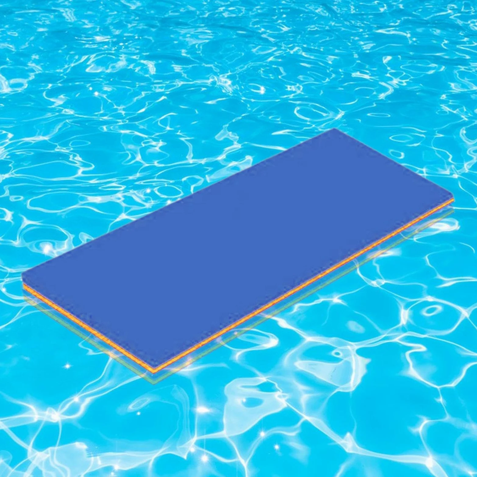 Colchoneta Flotante Piscina Alfombra Manta Tapete Colchón Azul Naranja | Flotante Plegable Fácil de Transportar Fabricada en XPE Adecuada para Vacaciones Y Fiestas F