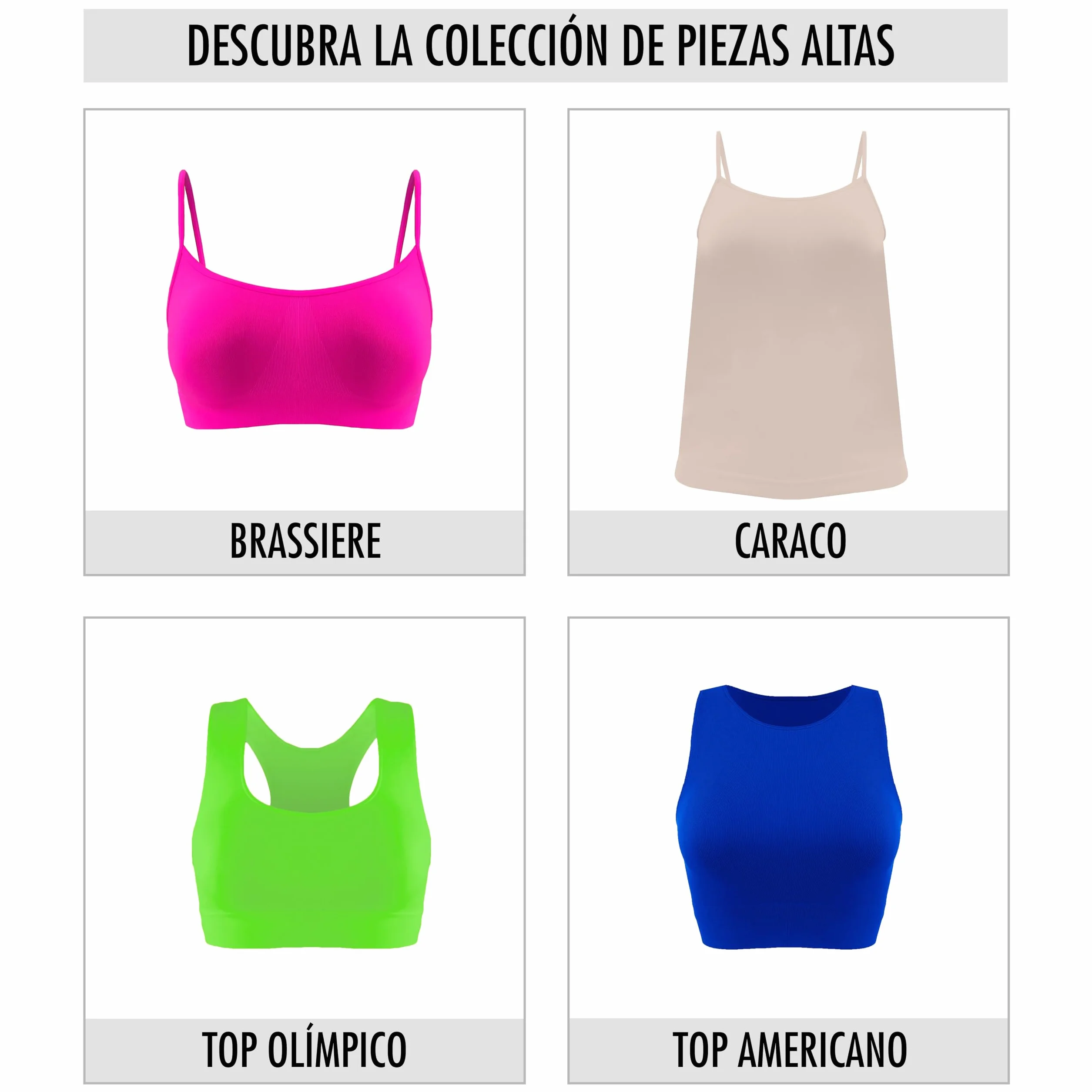 Risalti Top Niña Microfibra 3 Pz - Sujetador Niña, Camiseta Tirantes Niña, Top Deportivo Sin Costuras - Made In Italy