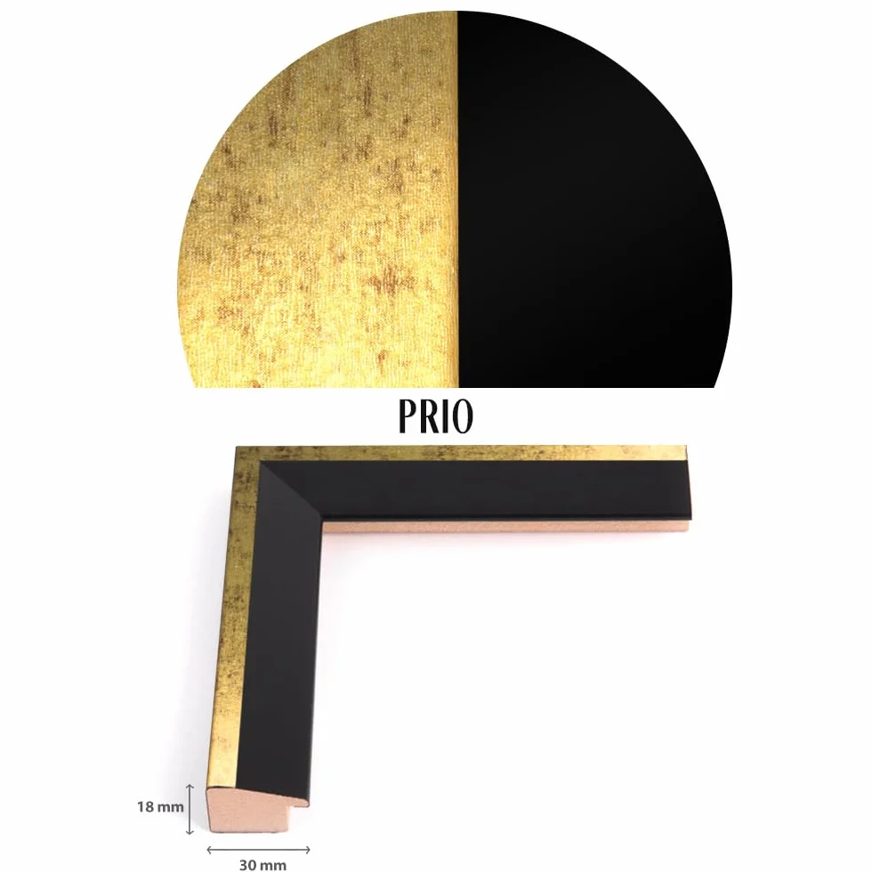 Bildershop-24 Marco para puzzles PRIO 50x70 cm Negro Oro Antiguo para aprox. 500-1000 piezas