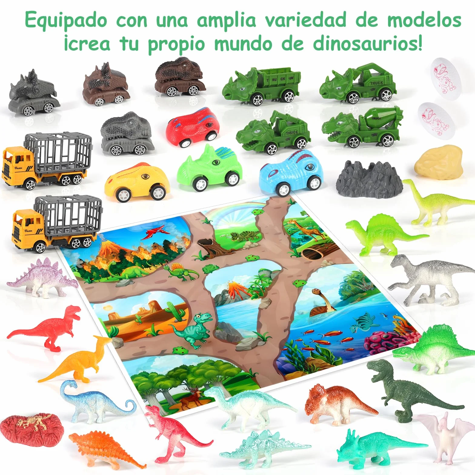 OKYUK Calendario de Adviento, Calendario Adviento de Dinosaurios para Niños con 16 Dinosaurios Únicos, Calendario Juguetes para Niños de 3 Años en Adelante