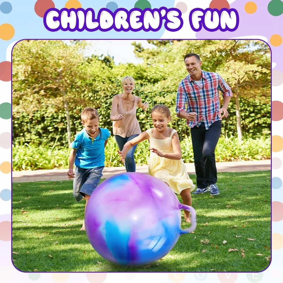 45 cm Pelota de Salto, Pelotas de Tolva de Rebote con Asa, Pelota saltarina Hinchable, para Niños 3 a 12 años Saltar Jardín Actividades Exterior Juego Ejercicio (Azul-Morado)