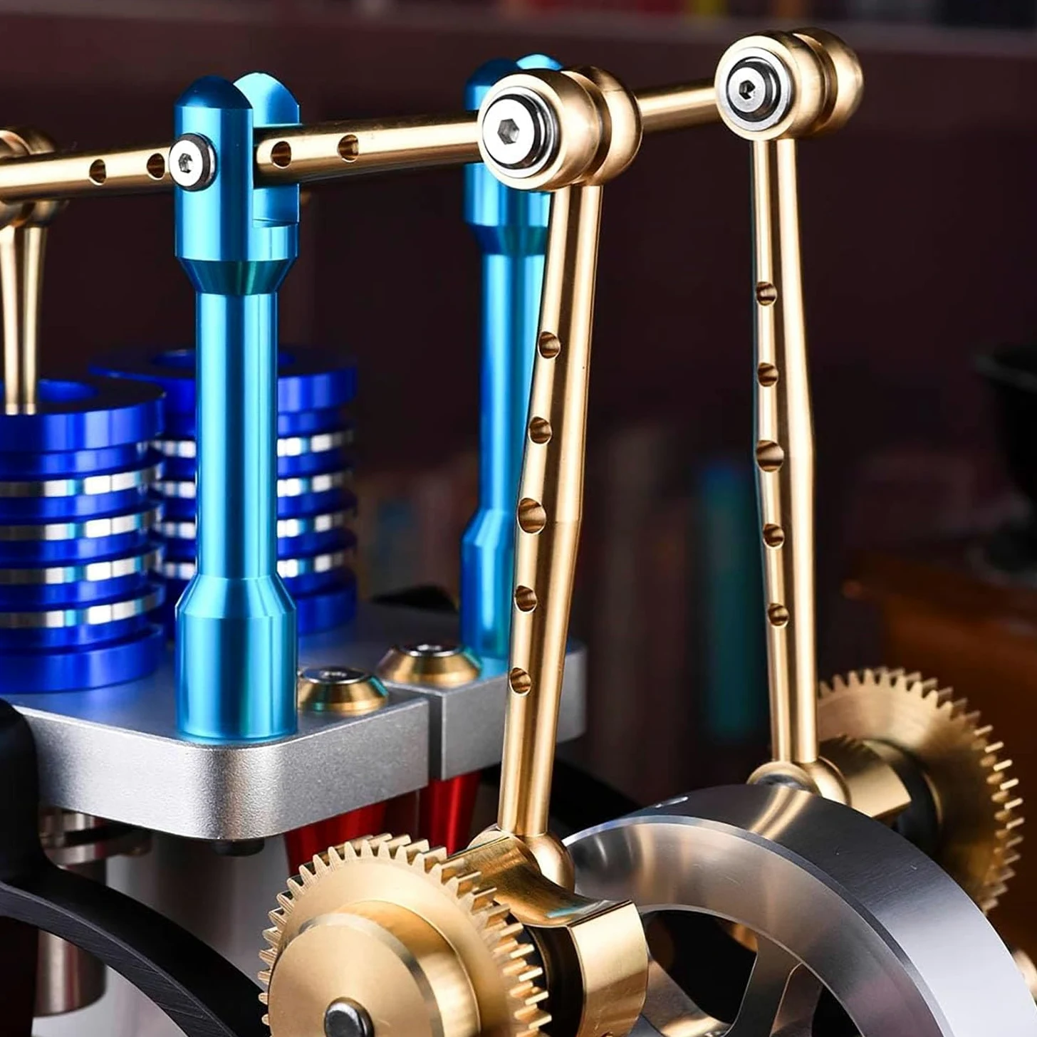 Kit de construcción de modelo de motor Stirling, cigüeñal de cobre, diseño de cilindro vertical, refrigeración de alta eficiencia, regalo científico para adultos