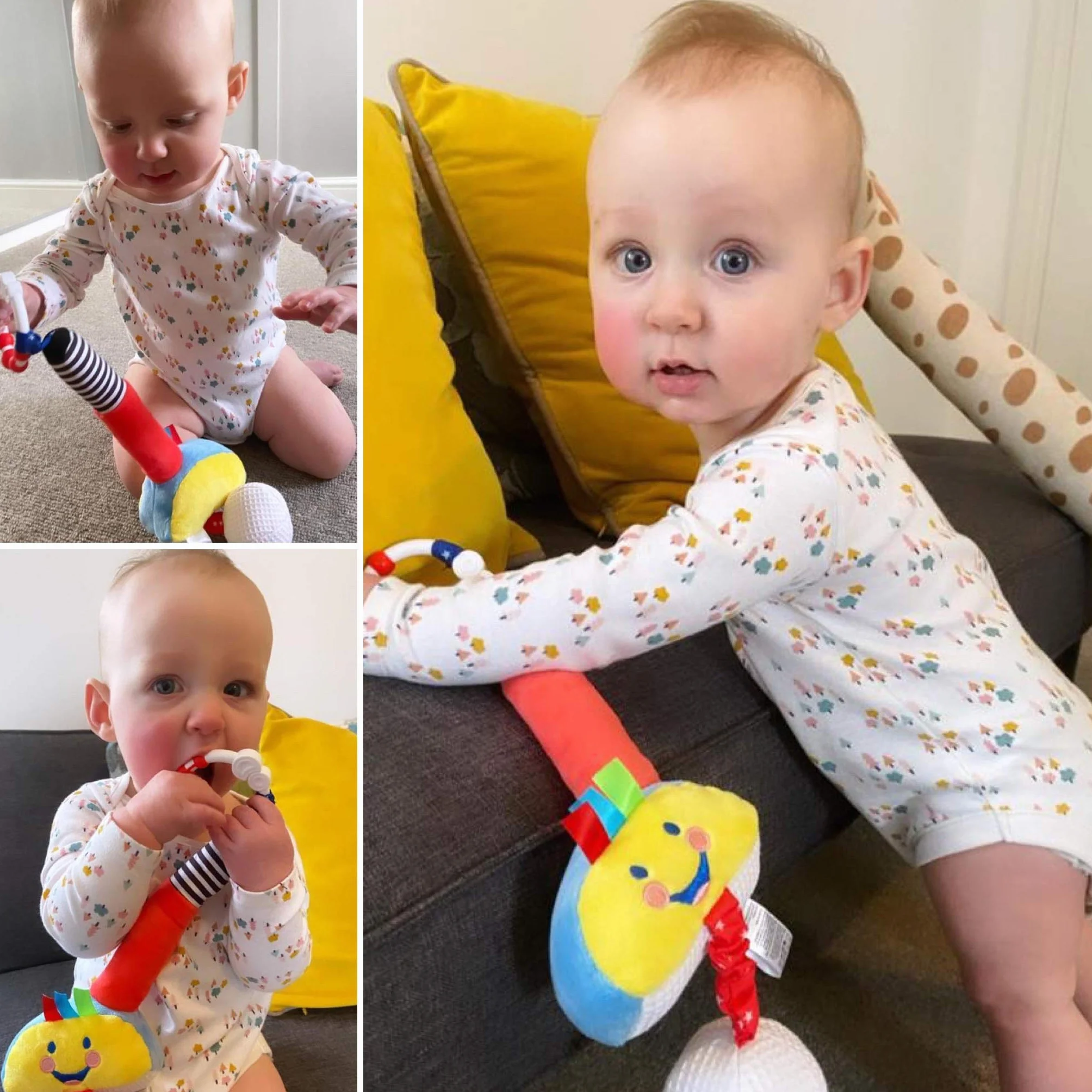 Little Sport Star Club de golf y pelota para bebés, juguete con clip para golfistas, adecuado desde el nacimiento, para llevar o en casa, regalo para bebé, chirridos, sonajeros y crujidos, un juguete