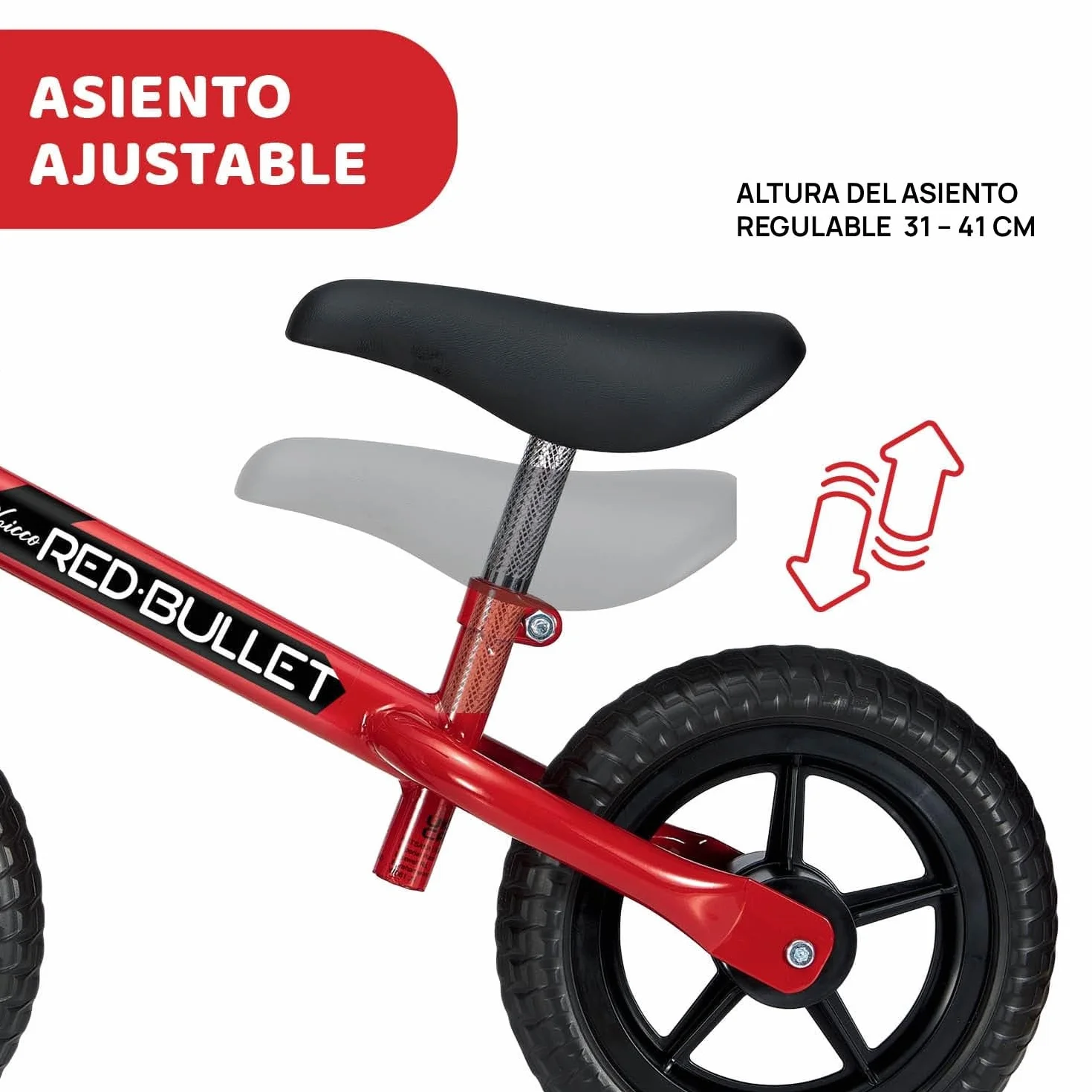 Chicco Bicicleta Niño 2 años, Bicicleta Sin Pedales, 2-5 Años, hasta 25 kg, Bici Sin Pedales, para Aprender a Mantener el Equilibrio, Manillar y Sillín Ajustables, Juguetes, Regalo Niño 2 años, Rojo