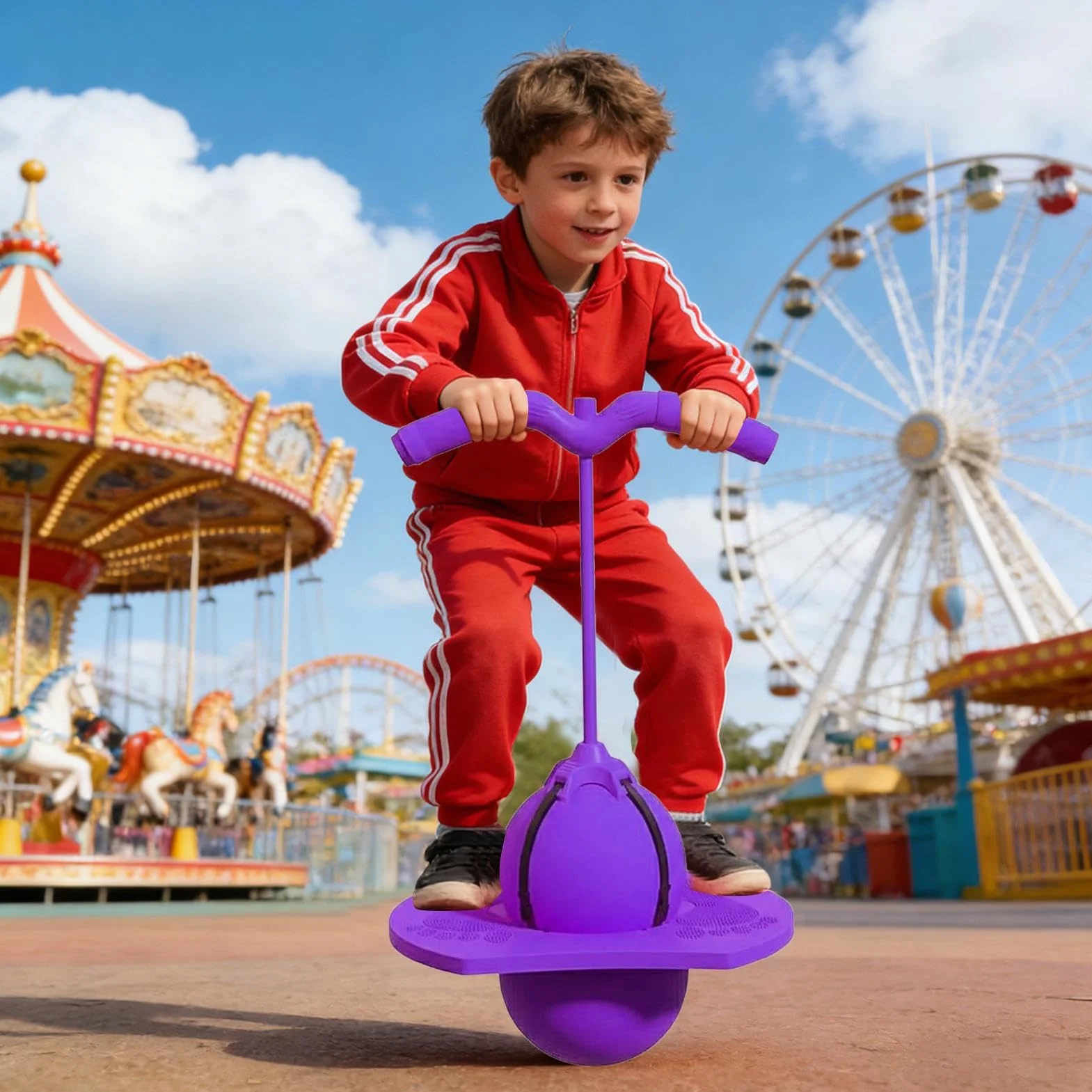 Balón hinchable con mango, pelota de salto de equilibrio, pelota de salto con bomba para niños y adultos, juguete divertido para equilibrio, entrenamiento de salto al aire libre y en