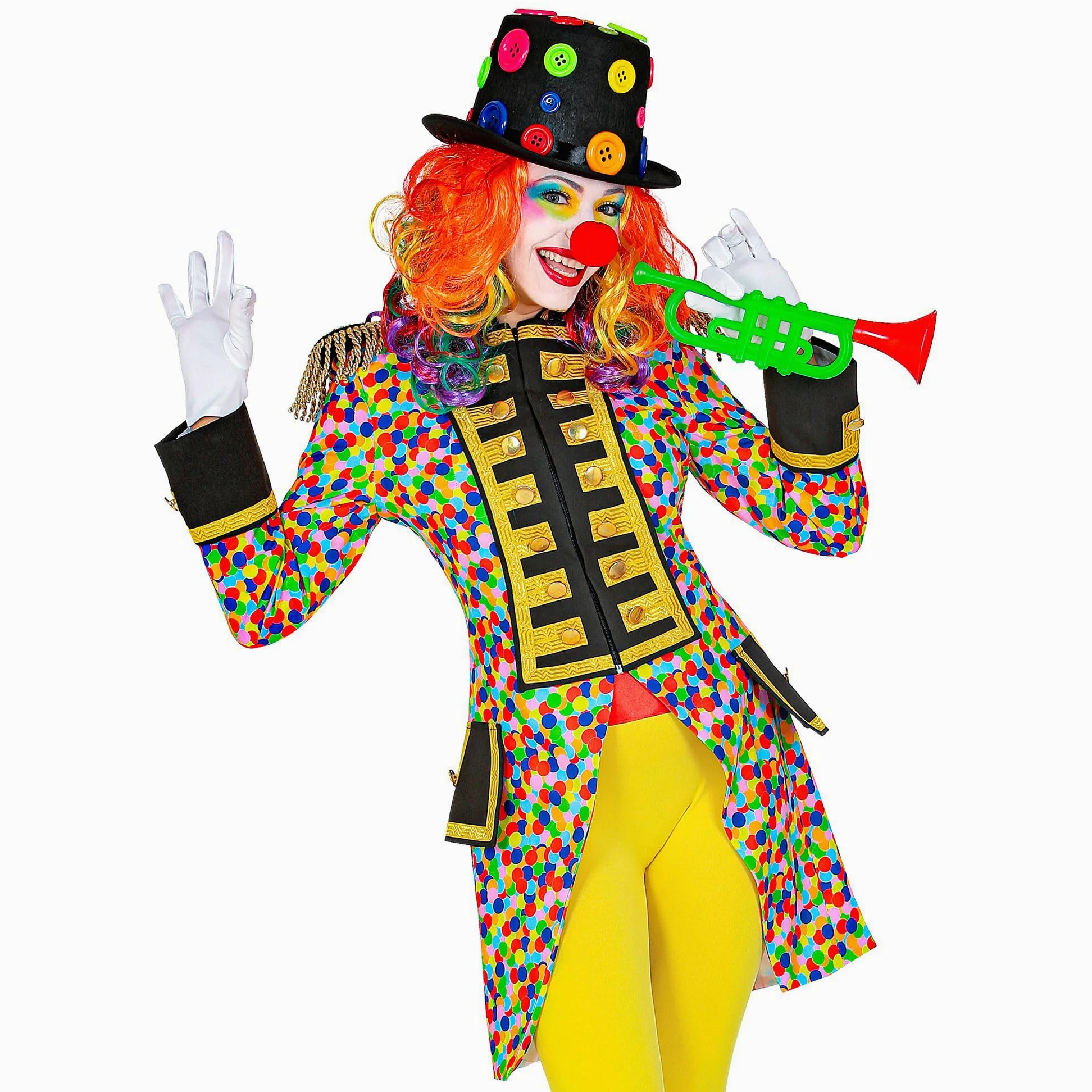 W WIDMANN MILANO Party Fashion - disfraz desfile frac, arco iris, CSD, director de circo, uniforme de guardia, payaso, corista, disfraz de carnaval