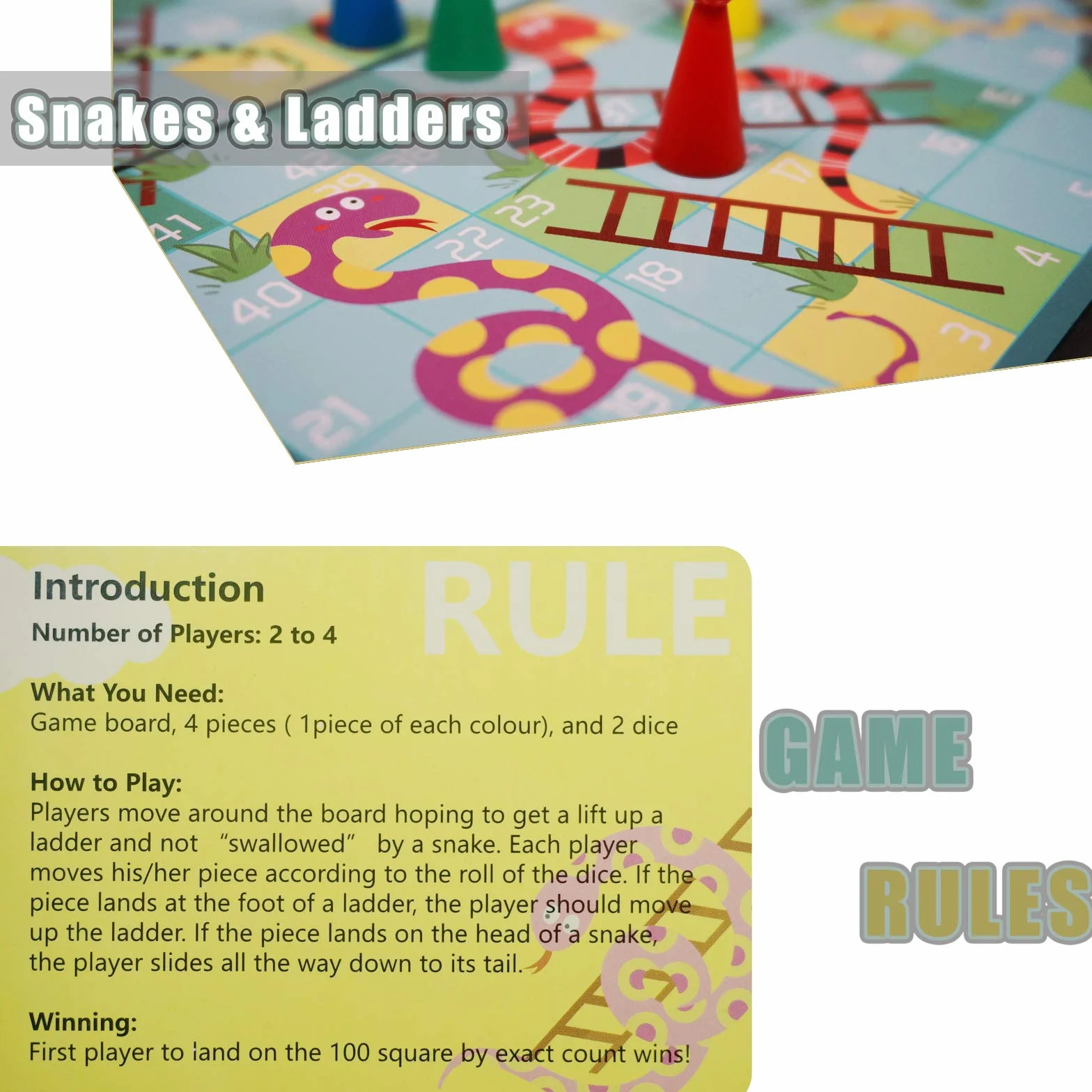 Snakes and Ladders - Juego de mesa de viaje, tablero plegable magnético, juguetes tradicionales familiares divertidos para niños y adultos