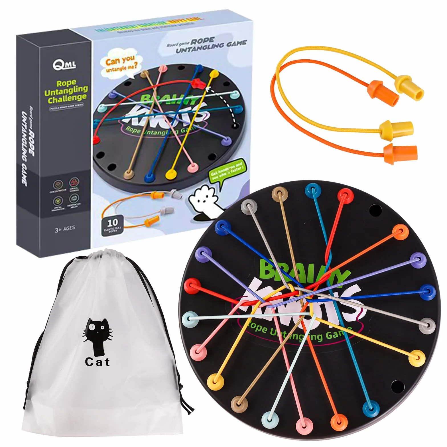 Brainy Knots Rope Challenge Puzzle Interactive Logic Game for Kids 3+ Adults
