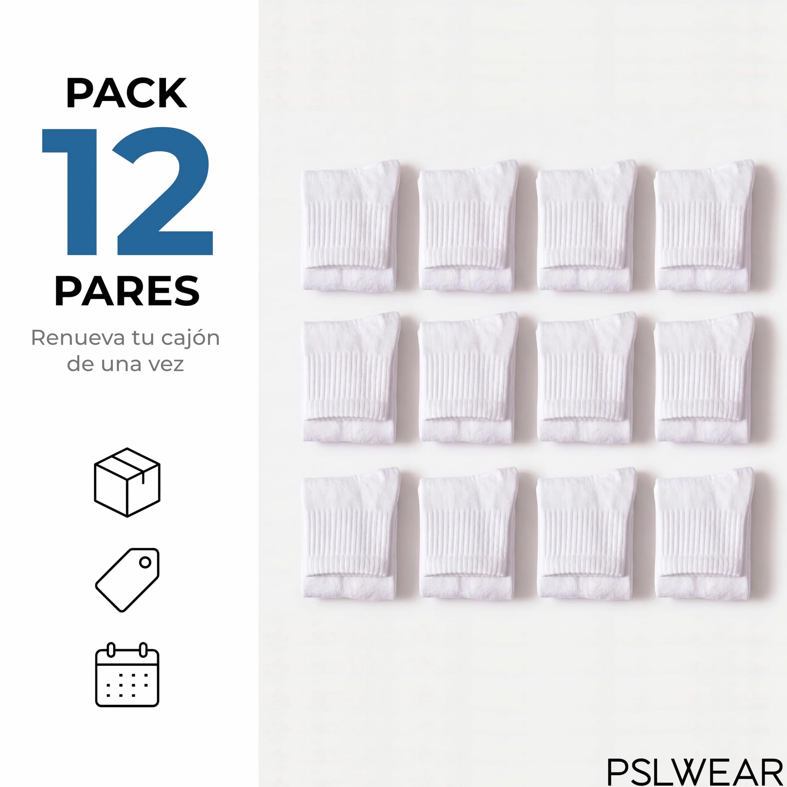 Calcetines Cómodos Resistentes Transpirables Pack 6 Pares Hombre Mujer