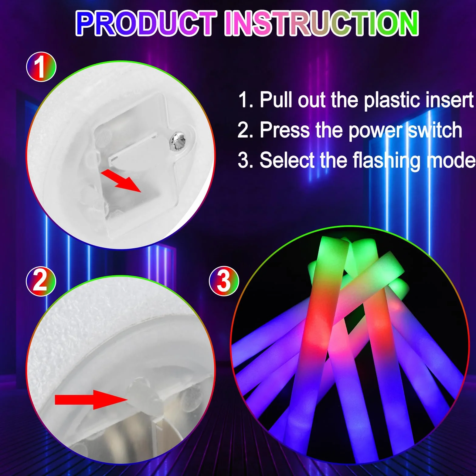 Palos Led Multicolor 58 Unidades para Navidad Bodas Fiestas