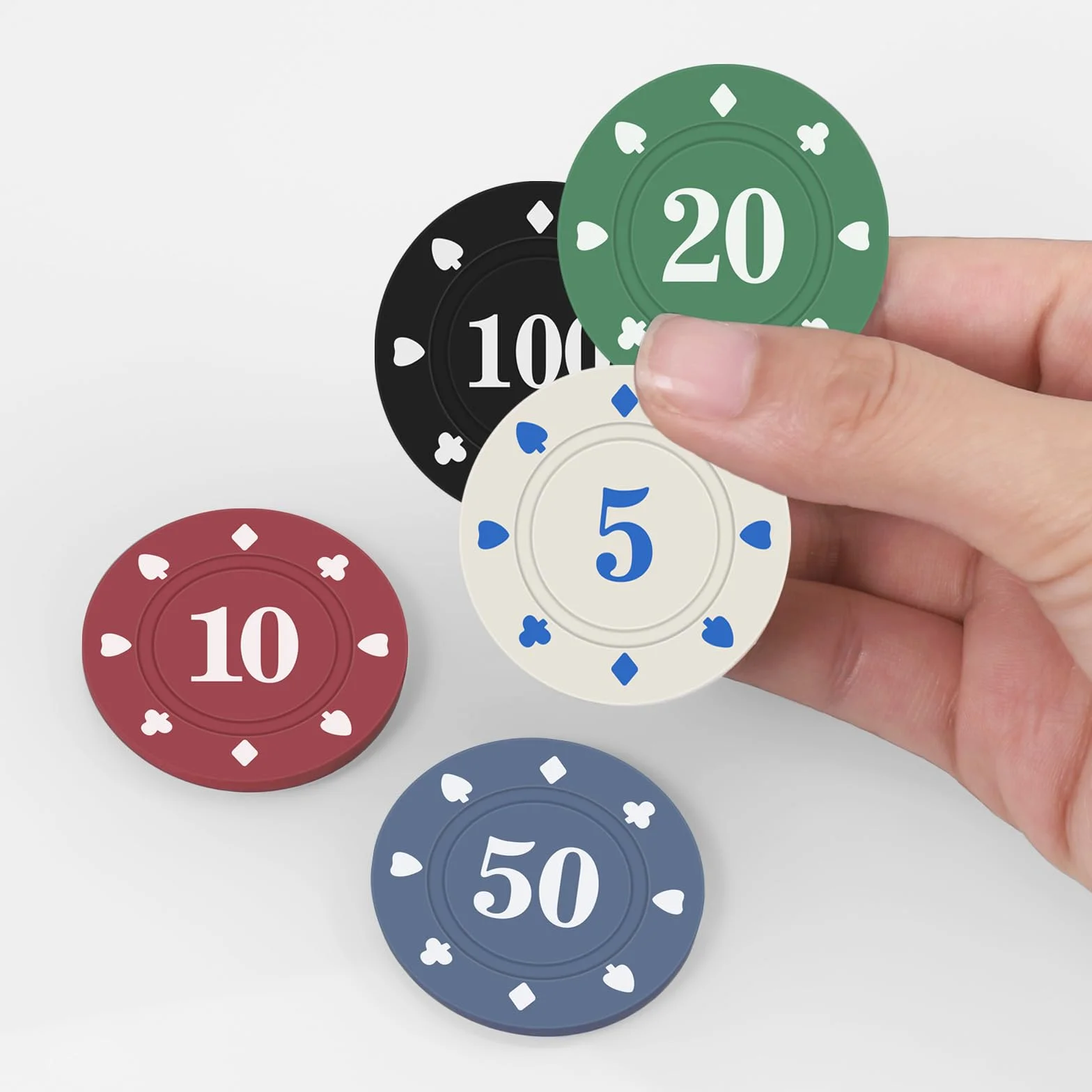 Zocipro 240Pcs Fichas Poker, Poker Chips de Plástico con Valores Nominales, Fichas de Casino para Juegos de Mesa de Fiesta de Casino, Juegos Familiares