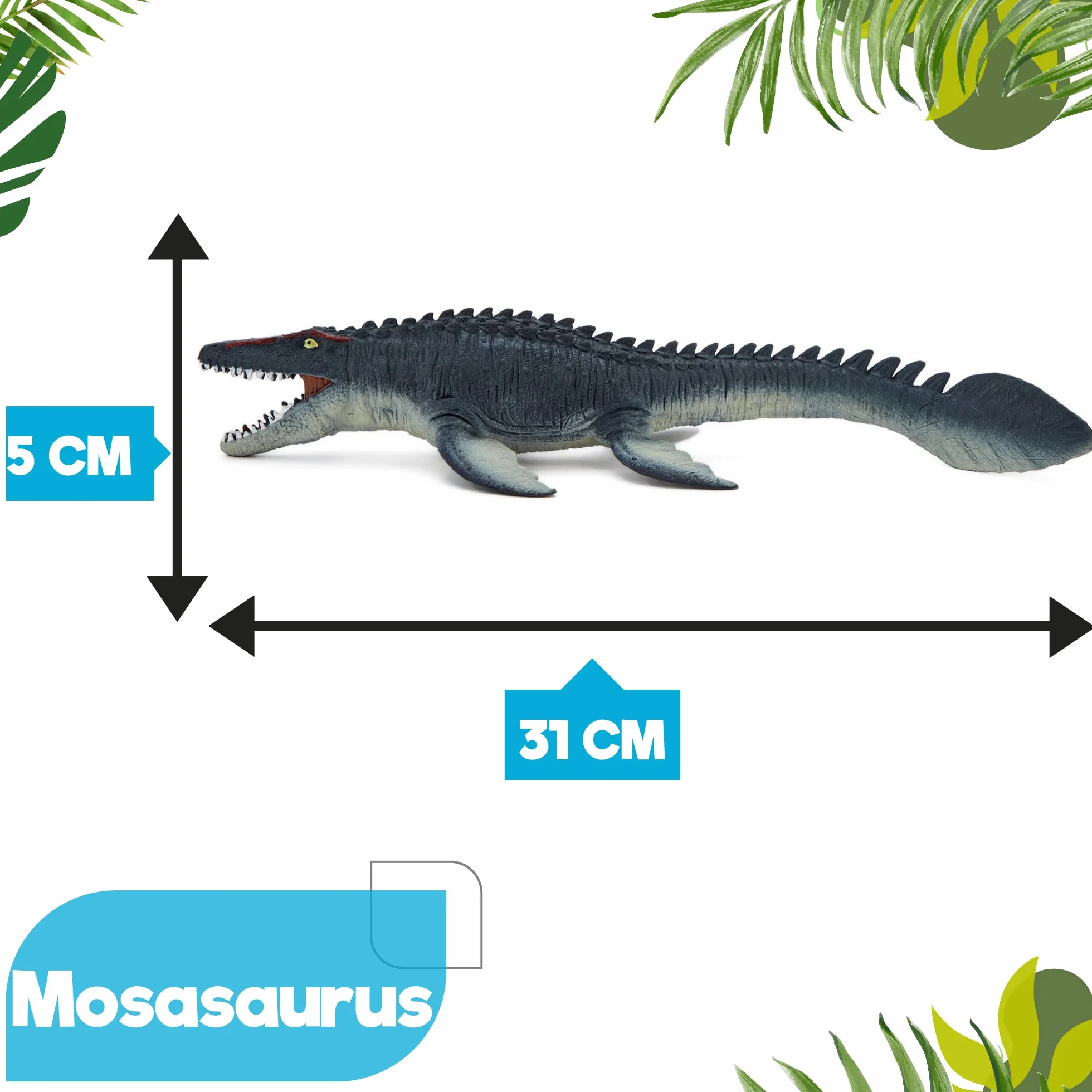 Zappi Co Kids Mosasaurus Dinosaur Toy 31 cm Figuras de acción realistas para niños