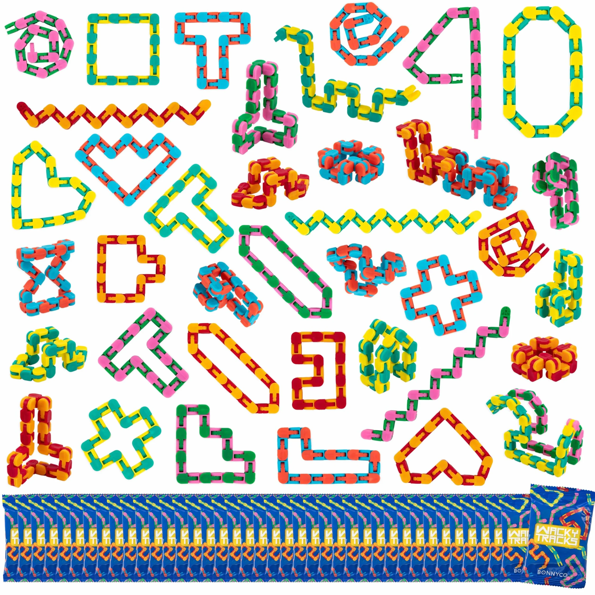 BONNYCO Wacky Tracks Pack 40 Juguetes Sensoriales Regalo Niños 3-12 Años Antiestrés