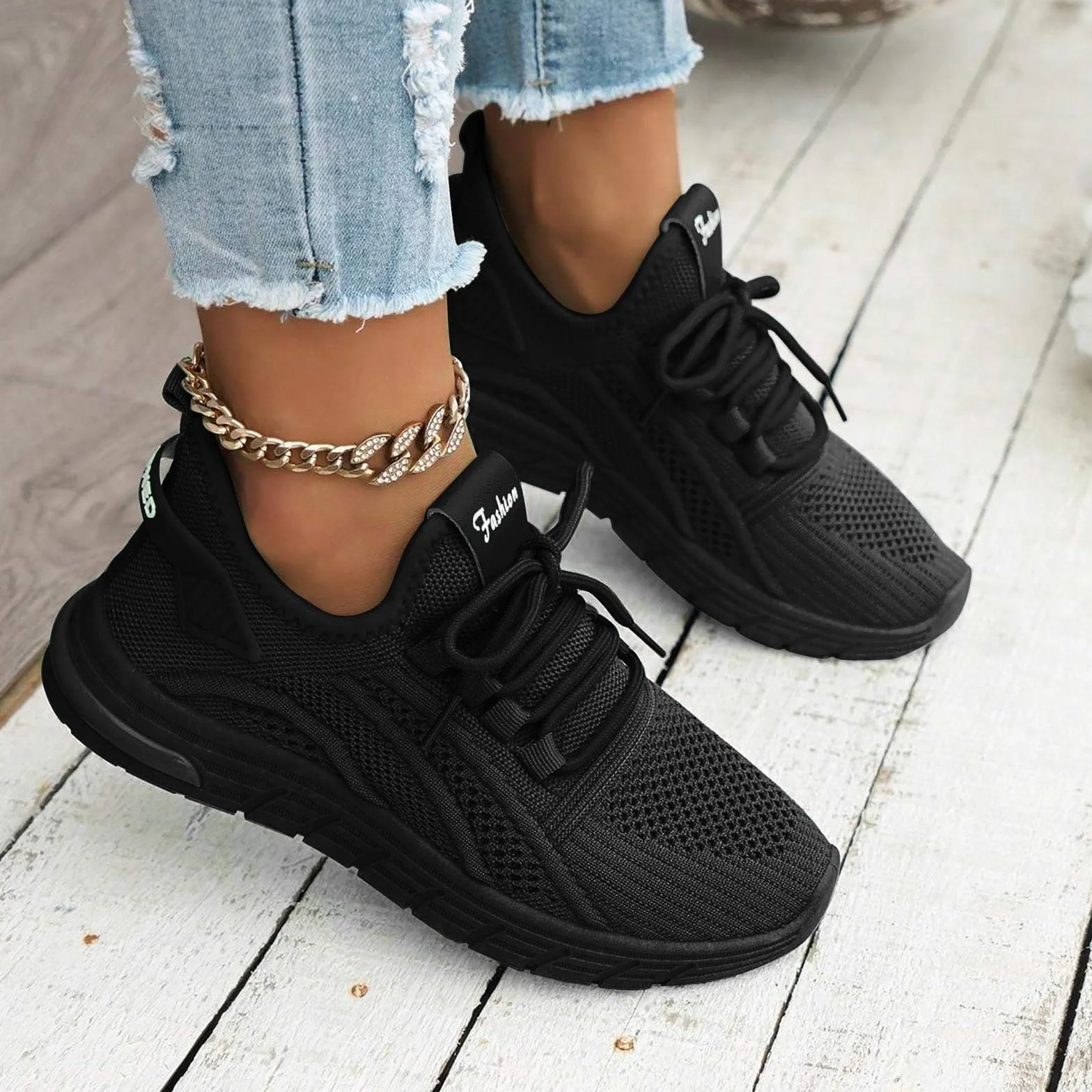 Zapatillas deportivas mujer cómodas suaves tejidas ligeras correr calle tenis transpirables tiempo libre