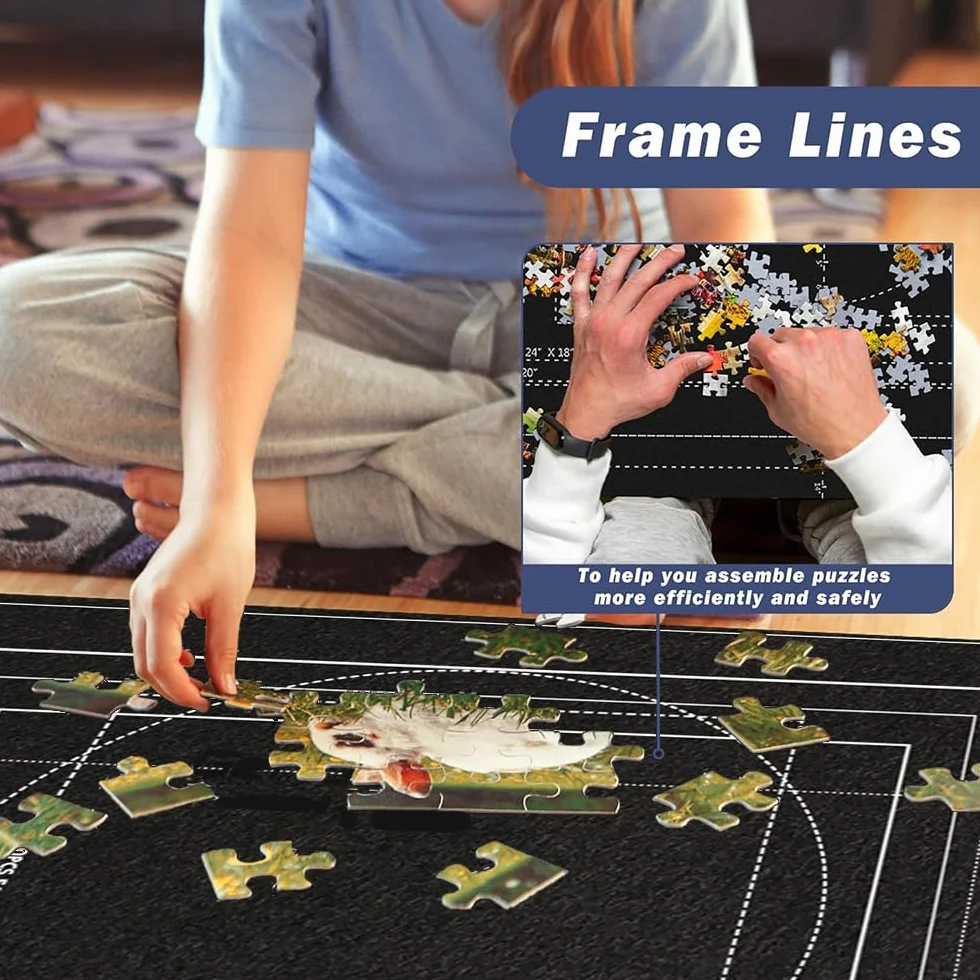 Tapete Puzzle 2000 Piezas,Tapiz Puzzle Enrollable,80 * 120CM para 1000 1500 2000 Piezas,con 4 Clasificadores