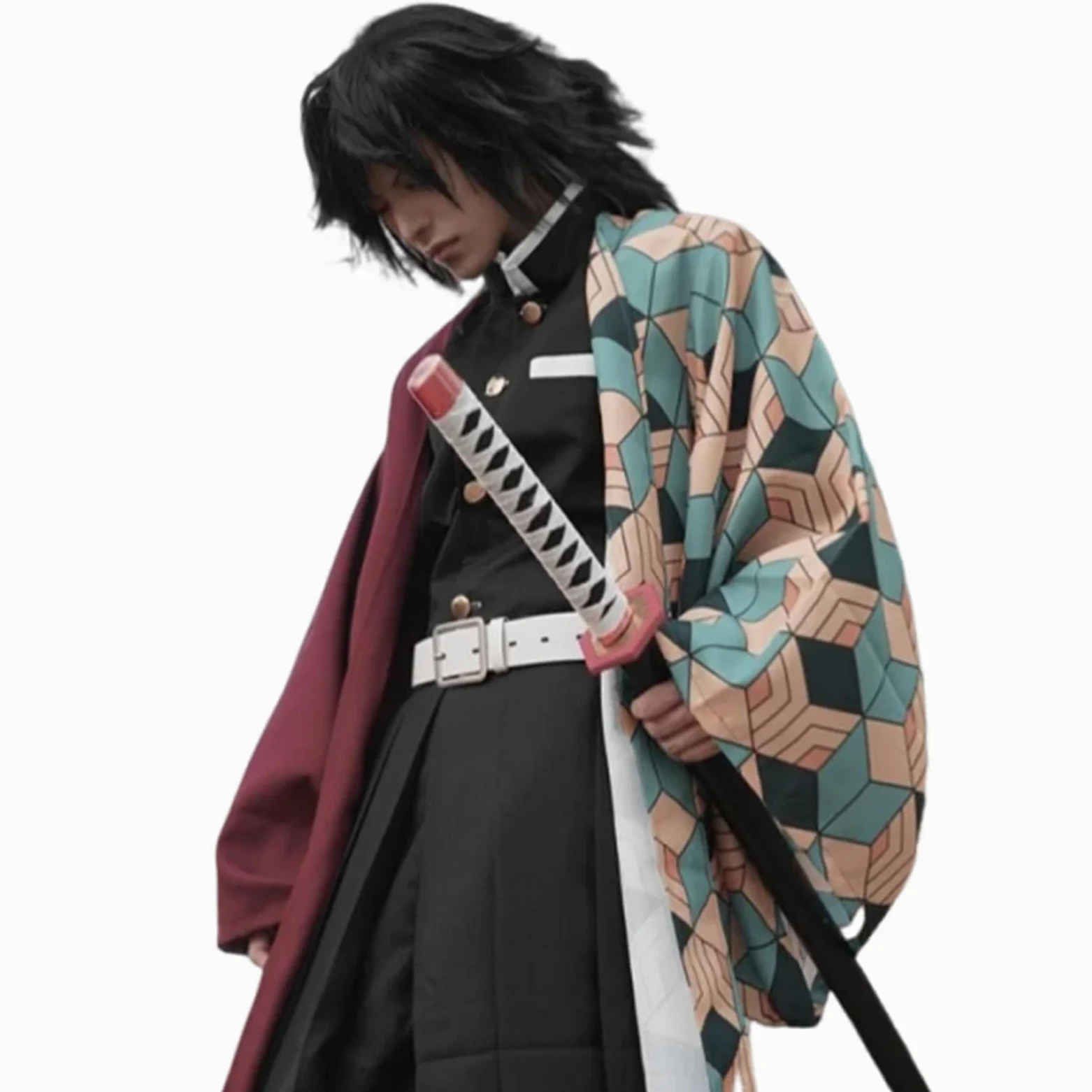 CR ROLECOS Mitsuri Cosplay for Demon Slayer Mitsuri Full Set Tomioka Giyuu Costume Giyuu Anime Outfit for Halloween