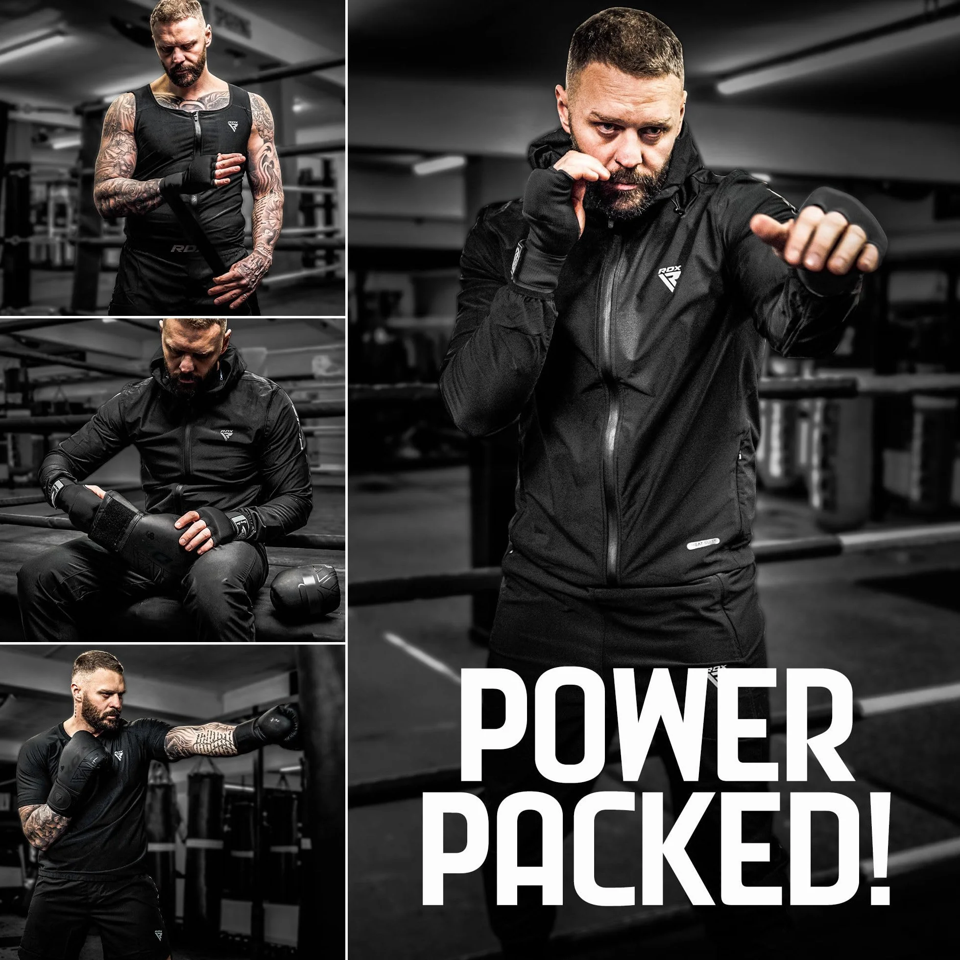 RDX Gel Vendas de Boxeo para Manos Guantes Interiores, Muñequeras Rápidas 100 cm, Protección Puño Acolchado para Muay Thai MMA