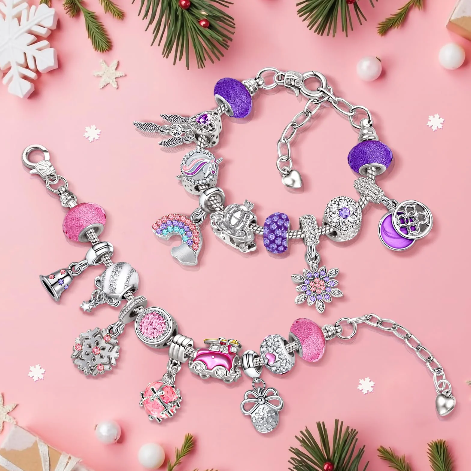 Calendario Adviento Kinder, Calendario de Adviento 2025 DIY Joyas Kit Relleno Regalos Niños Mujer Niña Adultos Infantil, 24 Personalizado Pulseras Collares Charms 5 6 7 8 9 10 11 12 Años