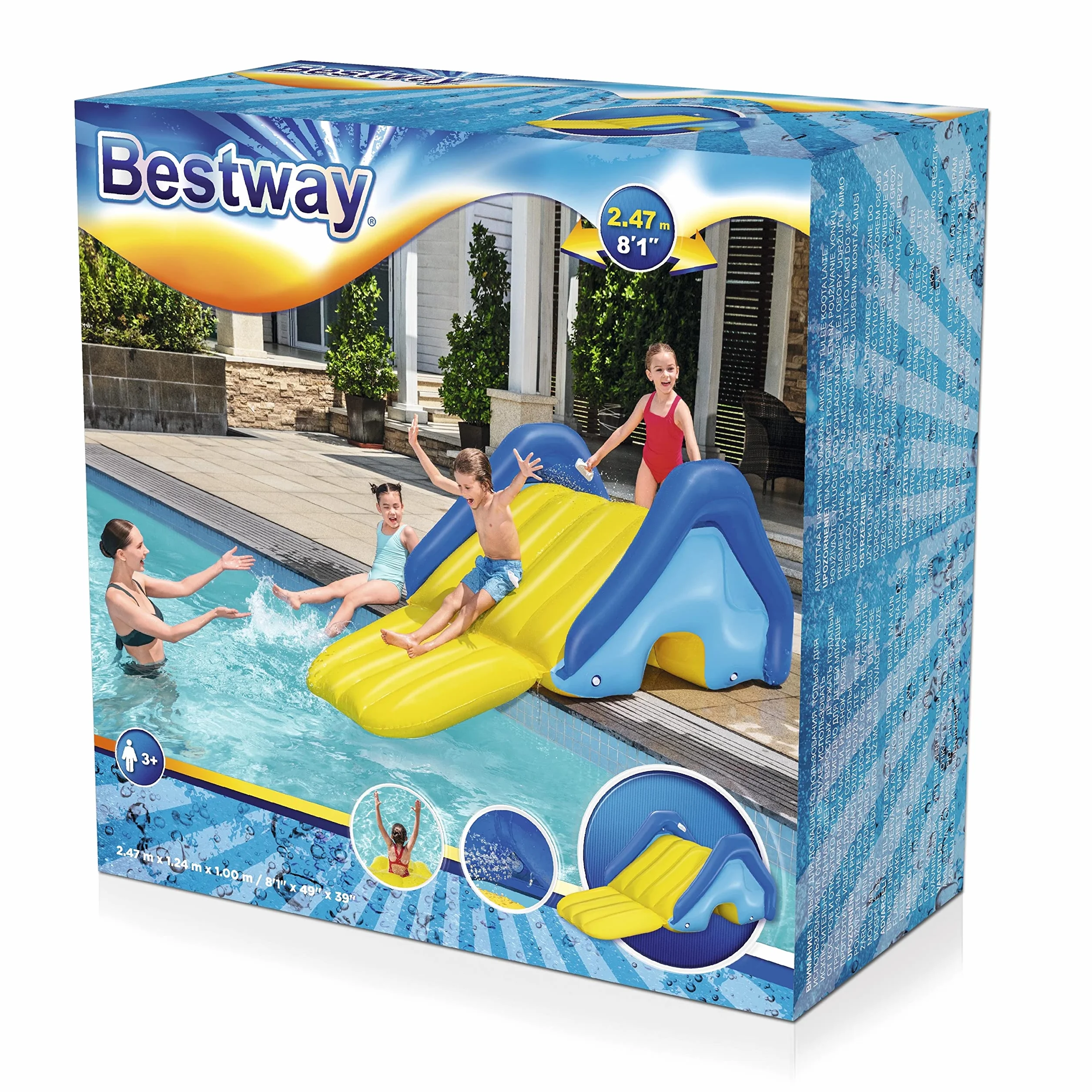 8'1" x 49" x 39"/2.47m x 1.24m x 1.00m Giant Pool Water Slide
