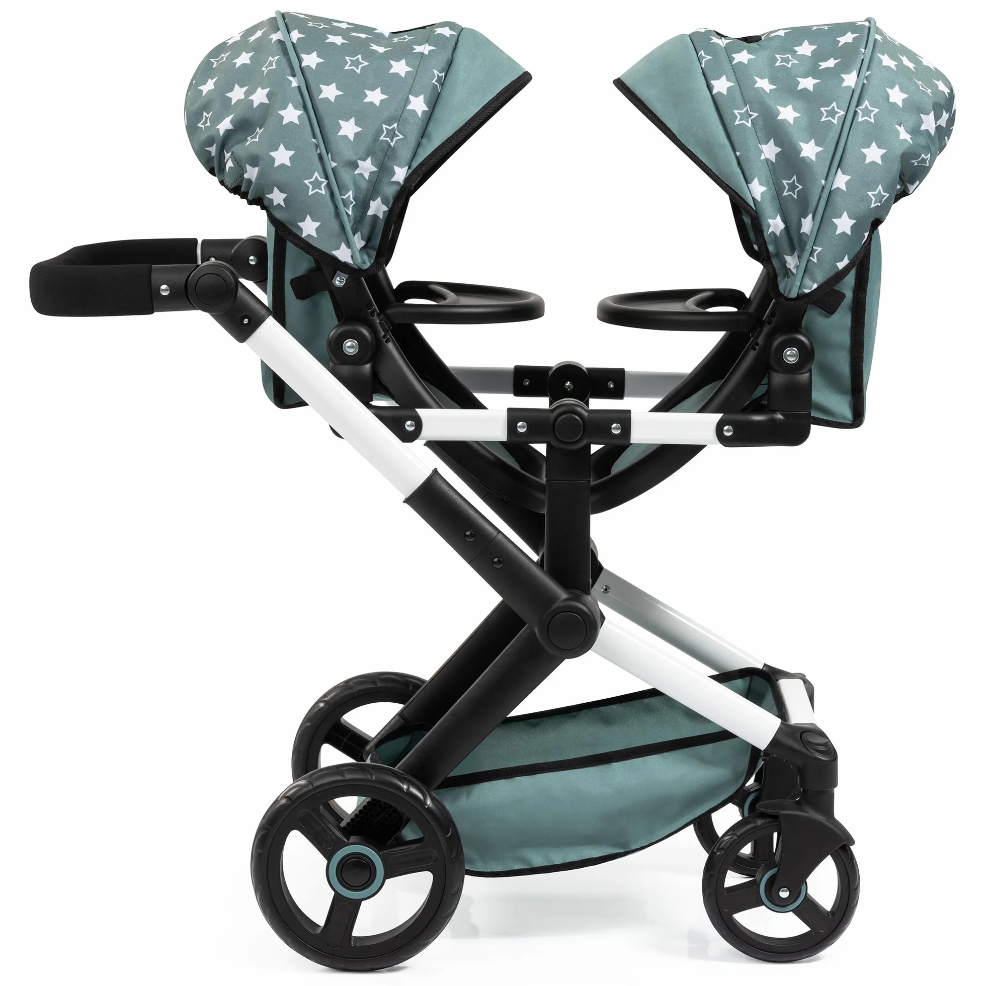 Bayer Design Twin Xeo Cochecito de muñeca gemelas Carrito Doble Altura Regulable