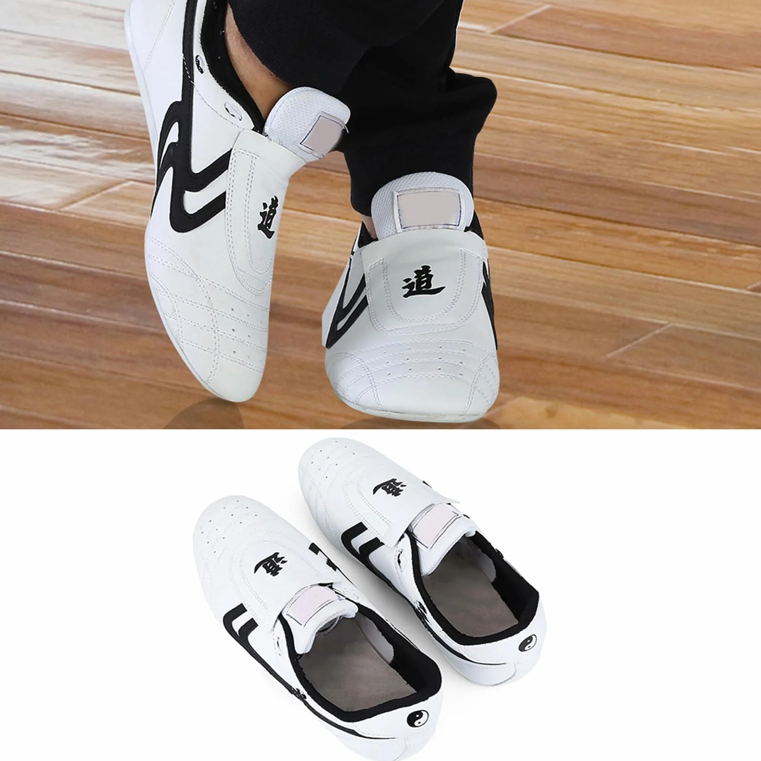 Alomejor Zapatos de Taekwondo Artes Marciales Zapatilla de Boxeo Karate Kung Fu Tai Chi Negras Ligeras